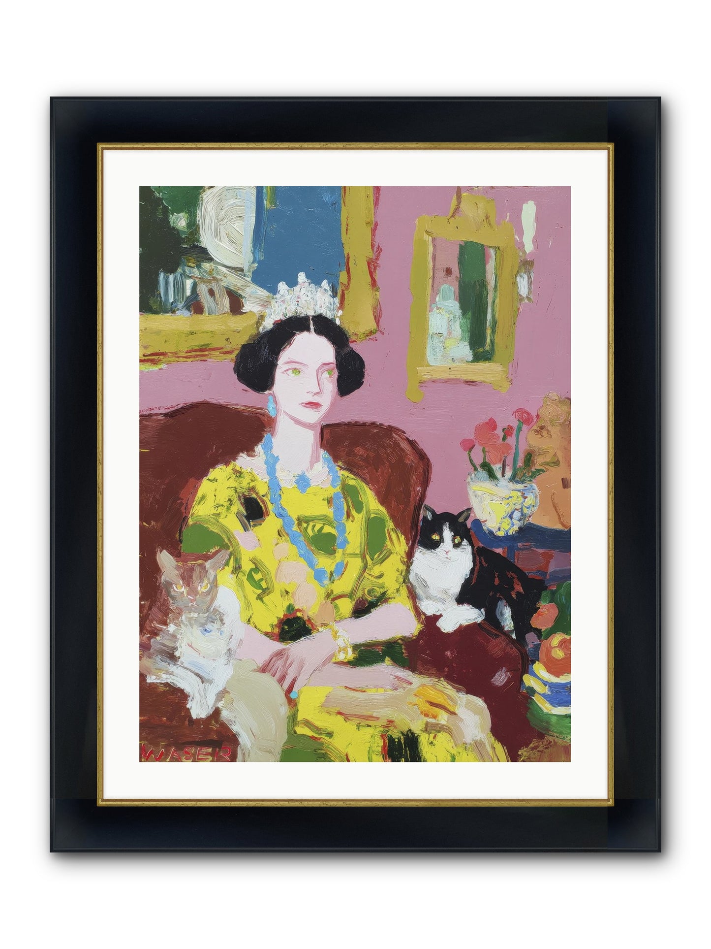 Tea Among Them Framed Print - Wide Black w/Gold 24x32