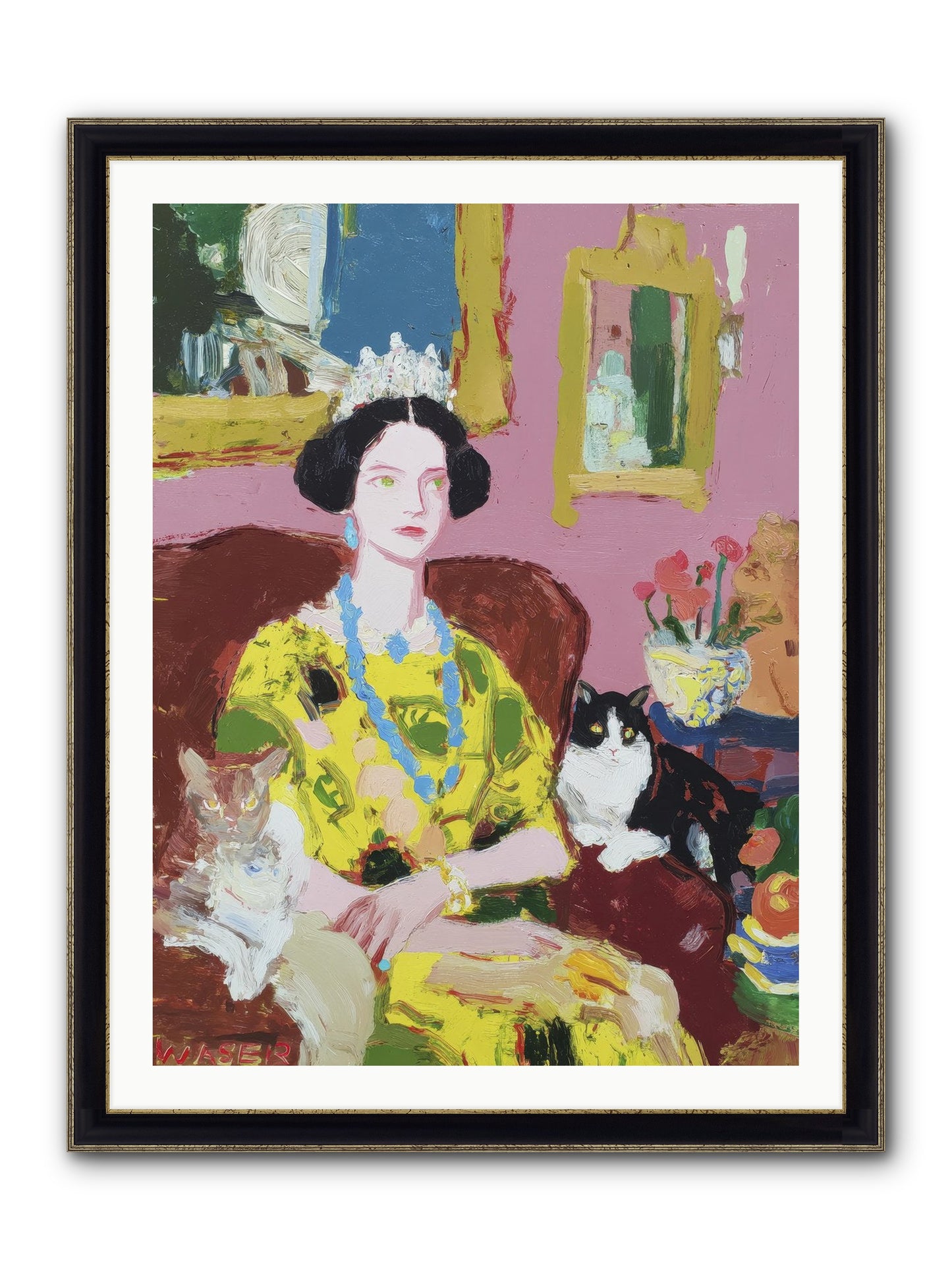 Tea Among Them Framed Print - Black & Gold 30x40