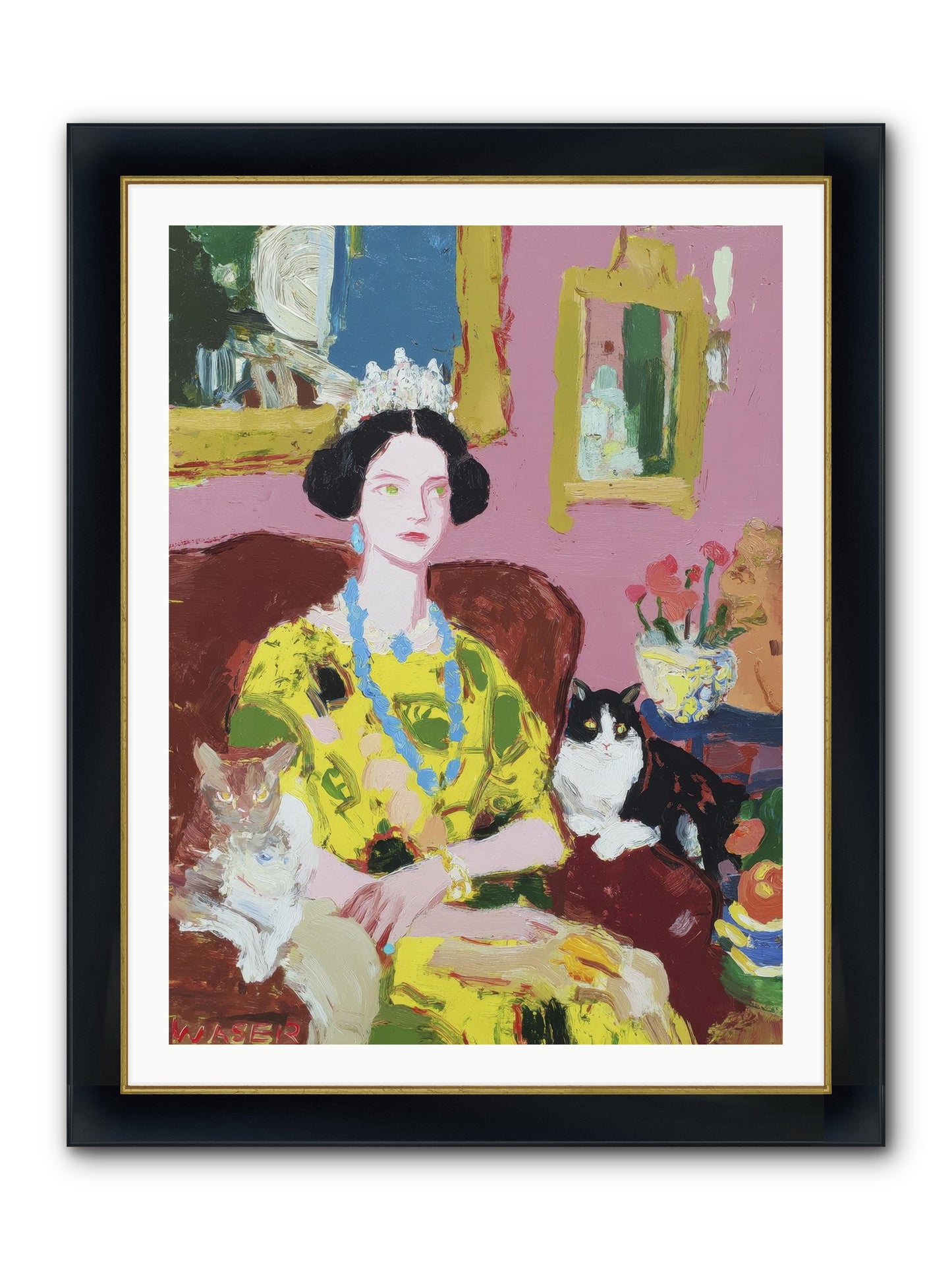 Tea Among Them Framed Print - Wide Black w/Gold 30x40