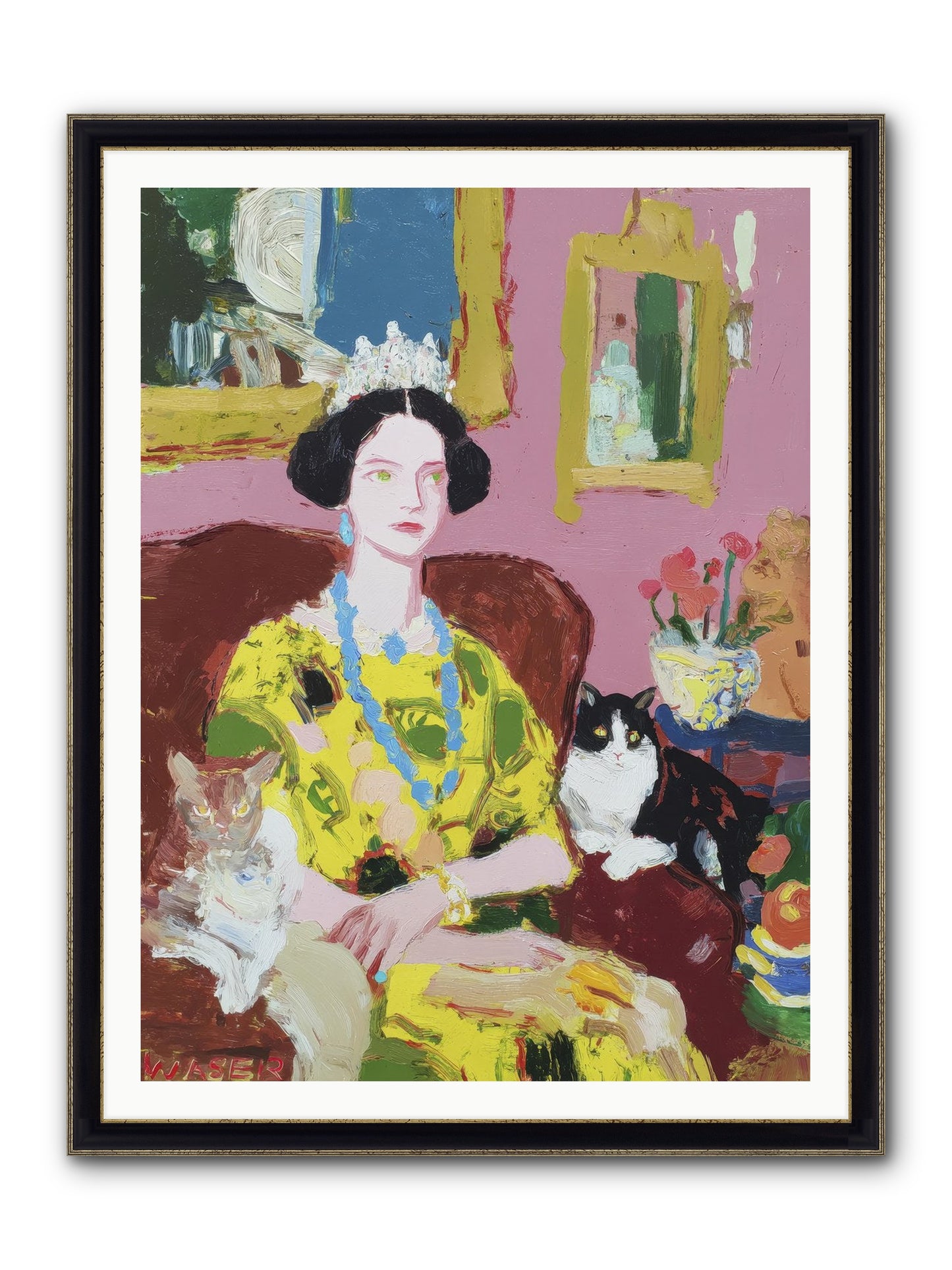 Tea Among Them Framed Print - Black & Gold 36x48