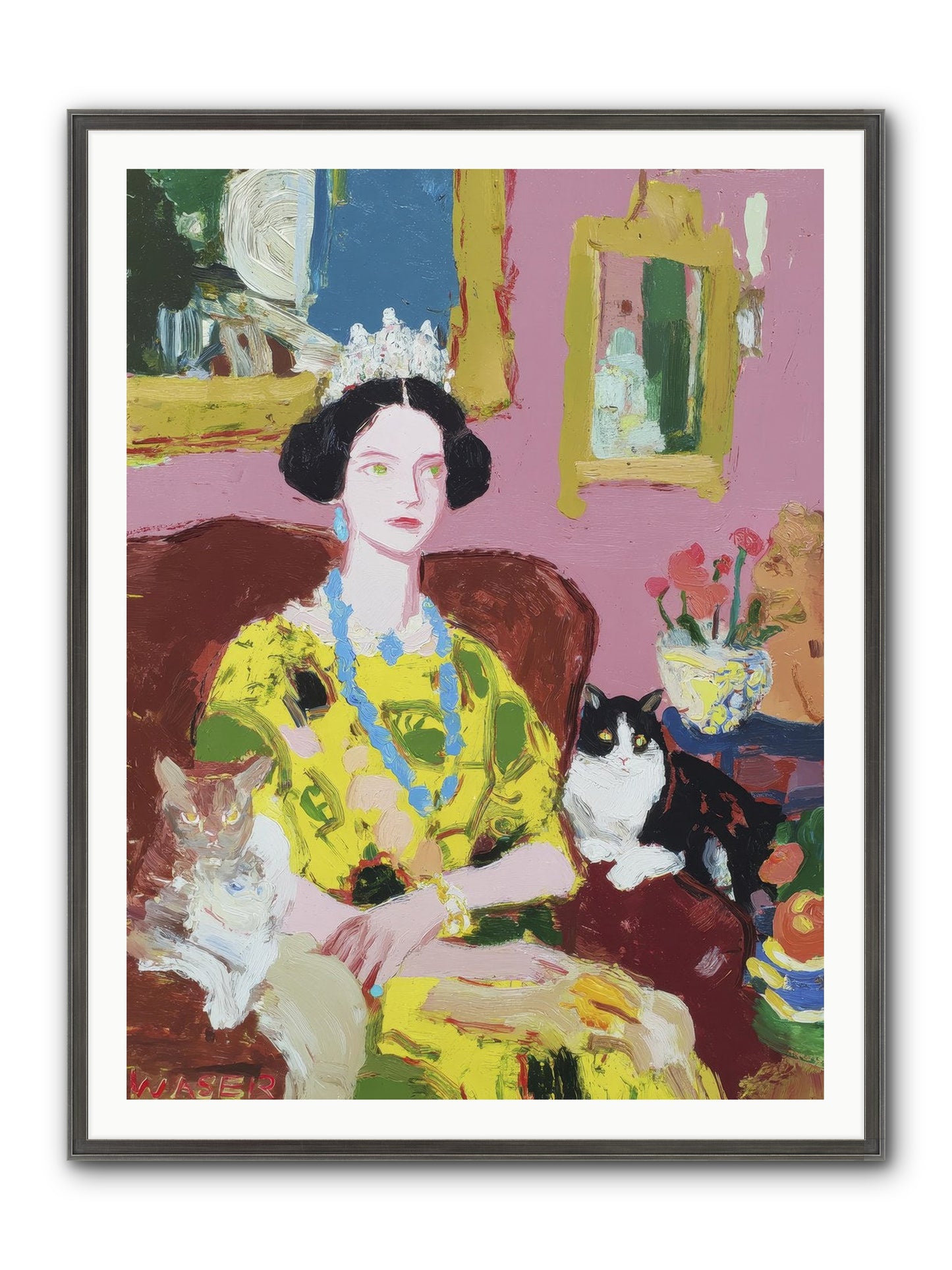 Tea Among Them Framed Print - Slimwoods Black/Silver 36x48