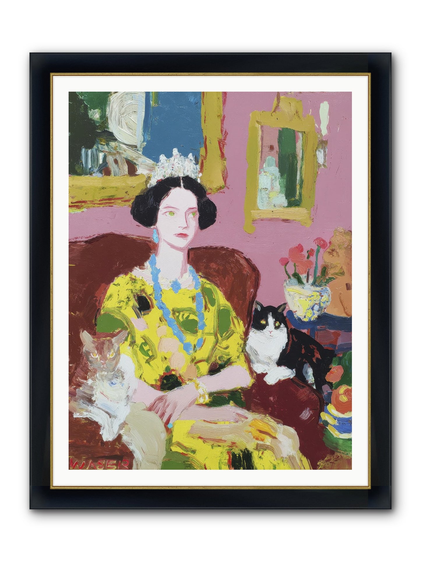 Tea Among Them Framed Print - Wide Black w/Gold 36x48
