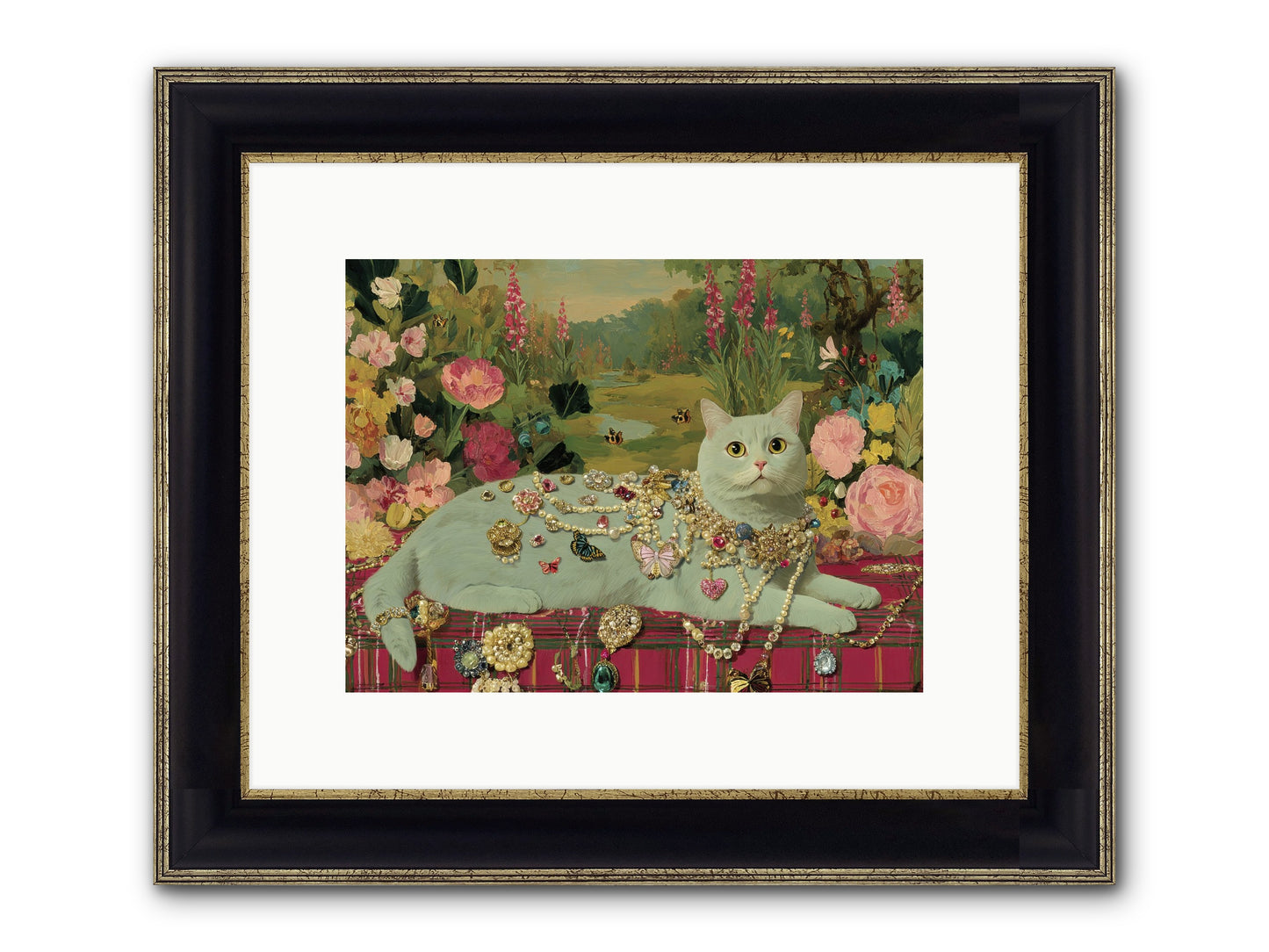 Tea And Tranquility Framed Print - Black & Gold 12x9