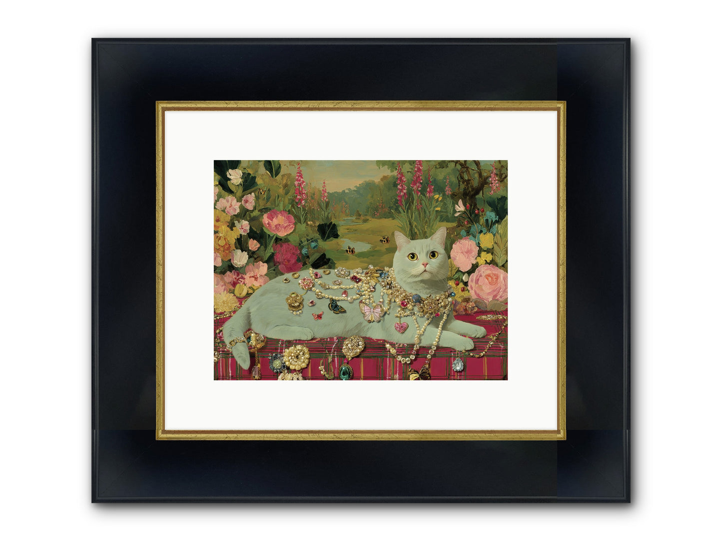 Tea And Tranquility Framed Print - Wide Black w/Gold 12x9