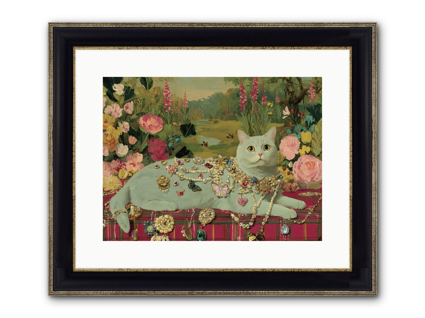 Tea And Tranquility Framed Print - Black & Gold 16x12