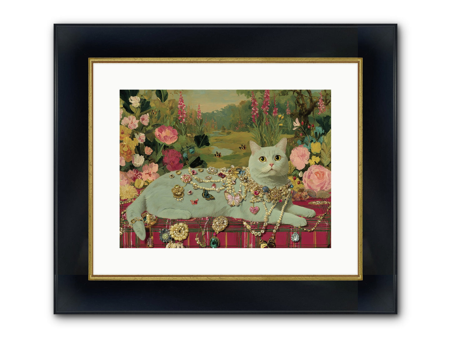 Tea And Tranquility Framed Print - Wide Black w/Gold 16x12