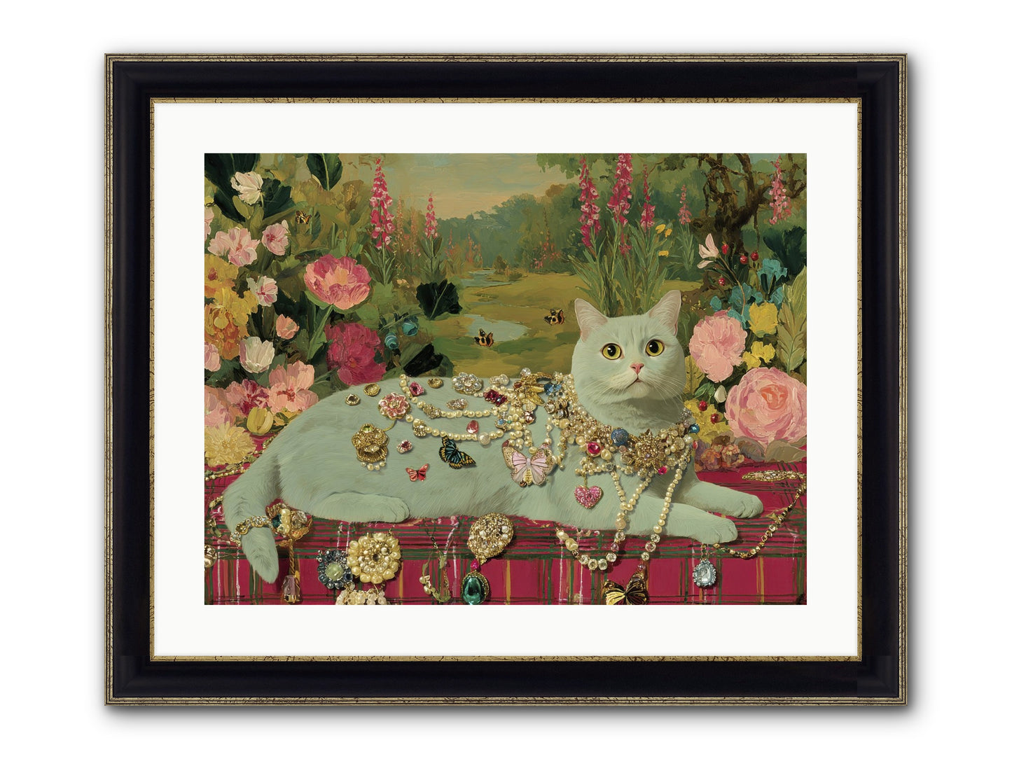Tea And Tranquility Framed Print - Black & Gold 24x18