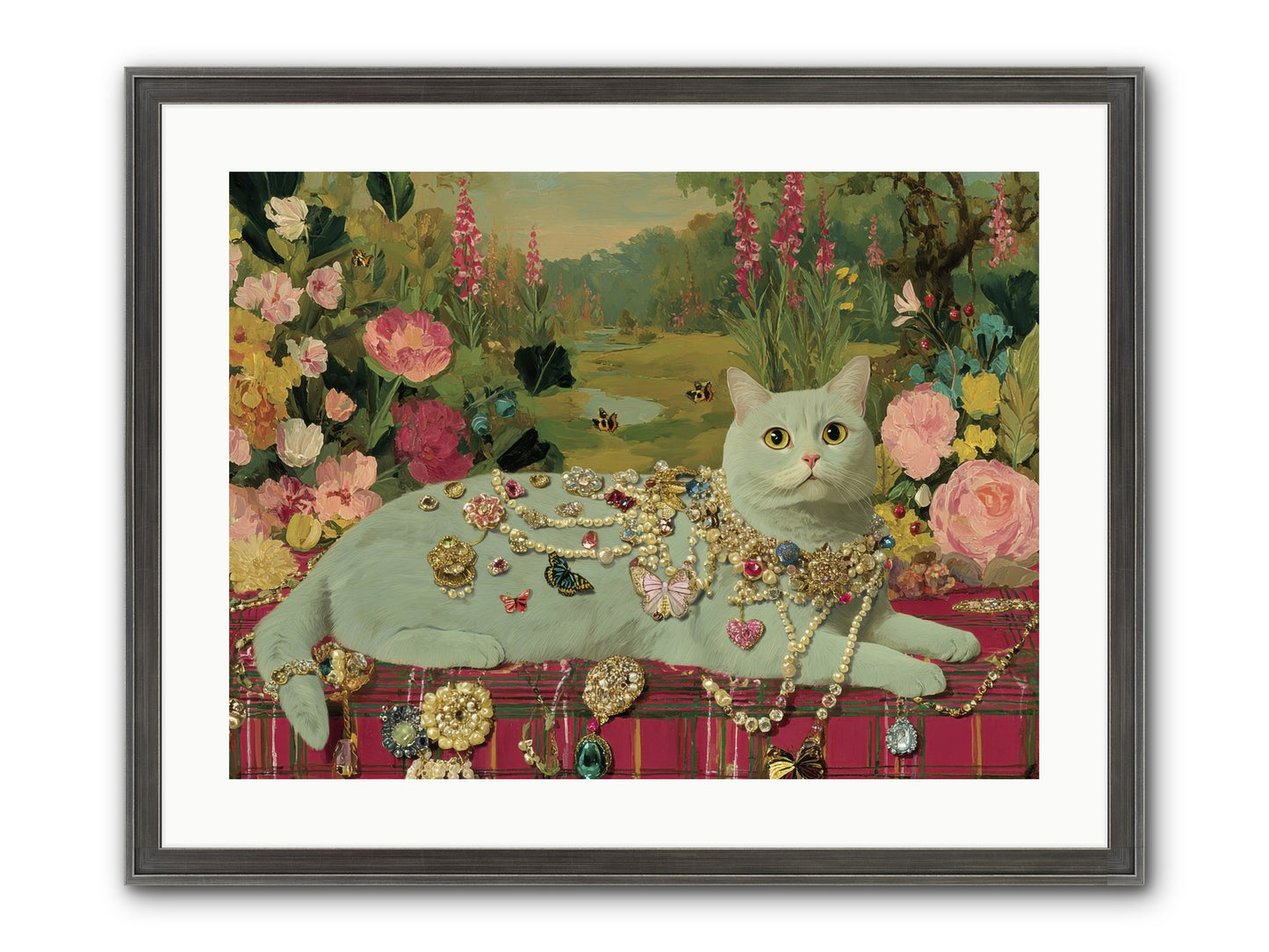 Tea And Tranquility Framed Print - Slimwoods Black/Silver 24x18
