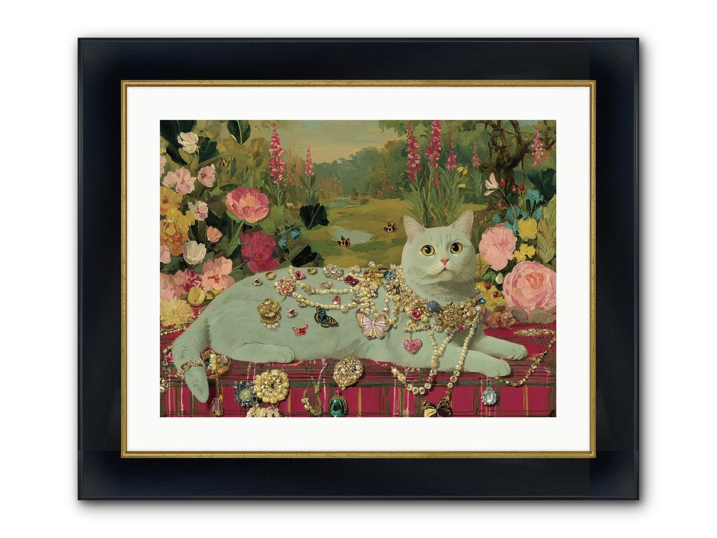 Tea And Tranquility Framed Print - Wide Black w/Gold 24x18