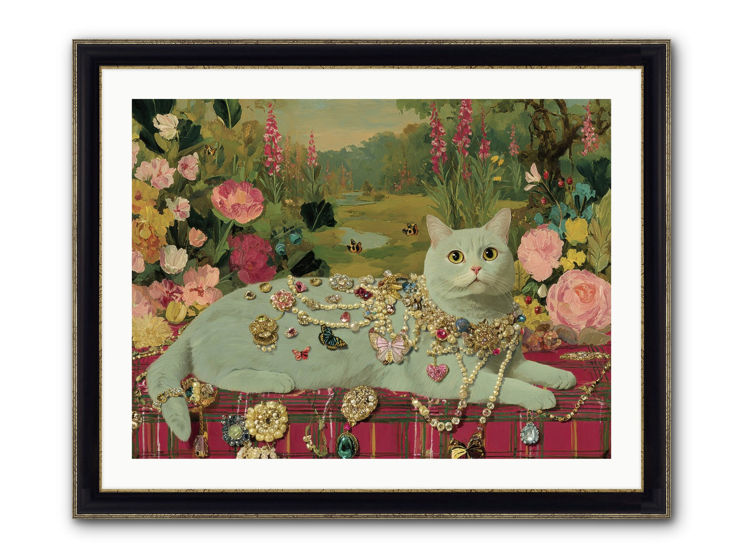 Tea And Tranquility Framed Print - Black & Gold 32x24
