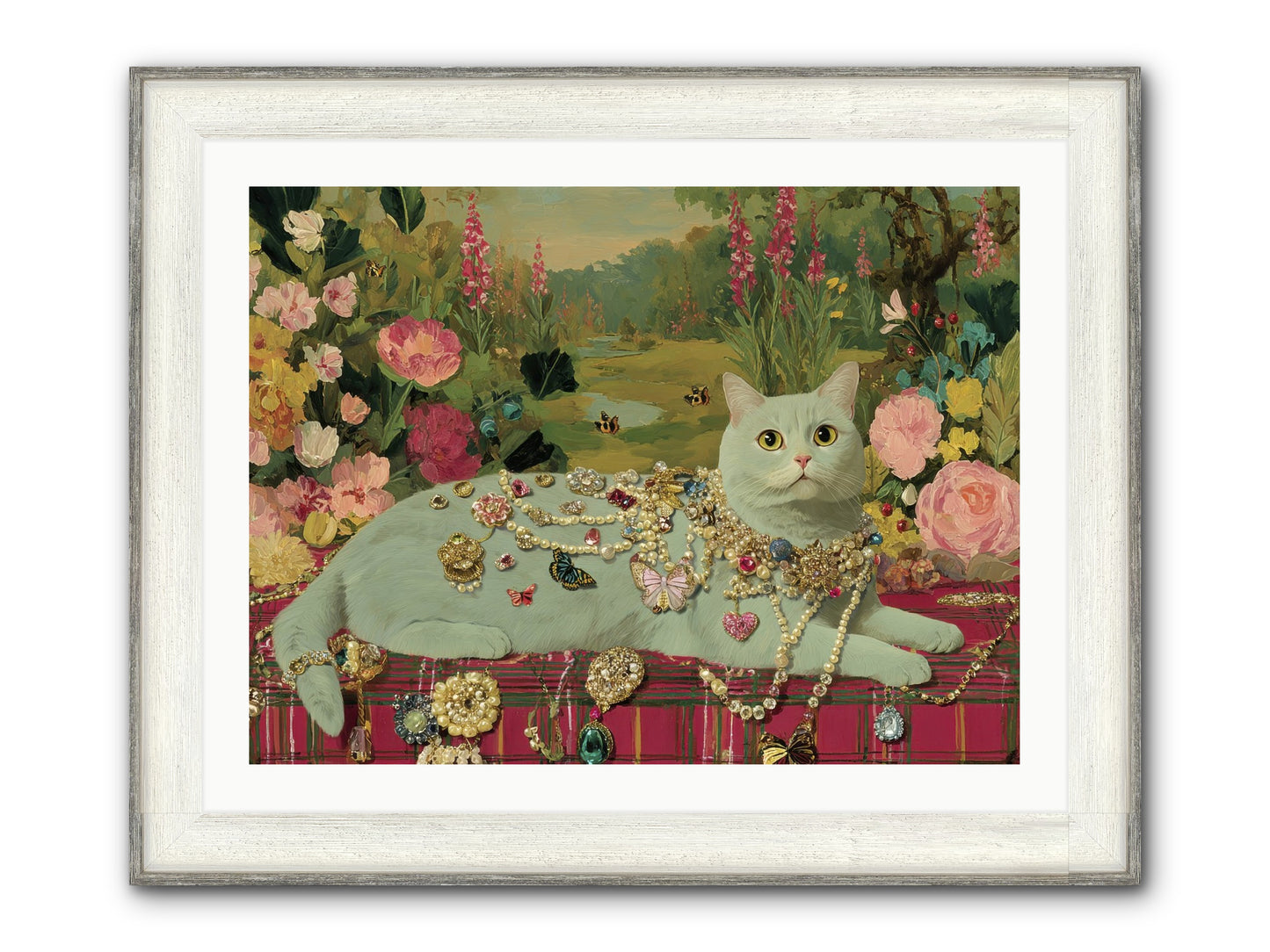 Tea And Tranquility Framed Print - Driftwood White 32x24