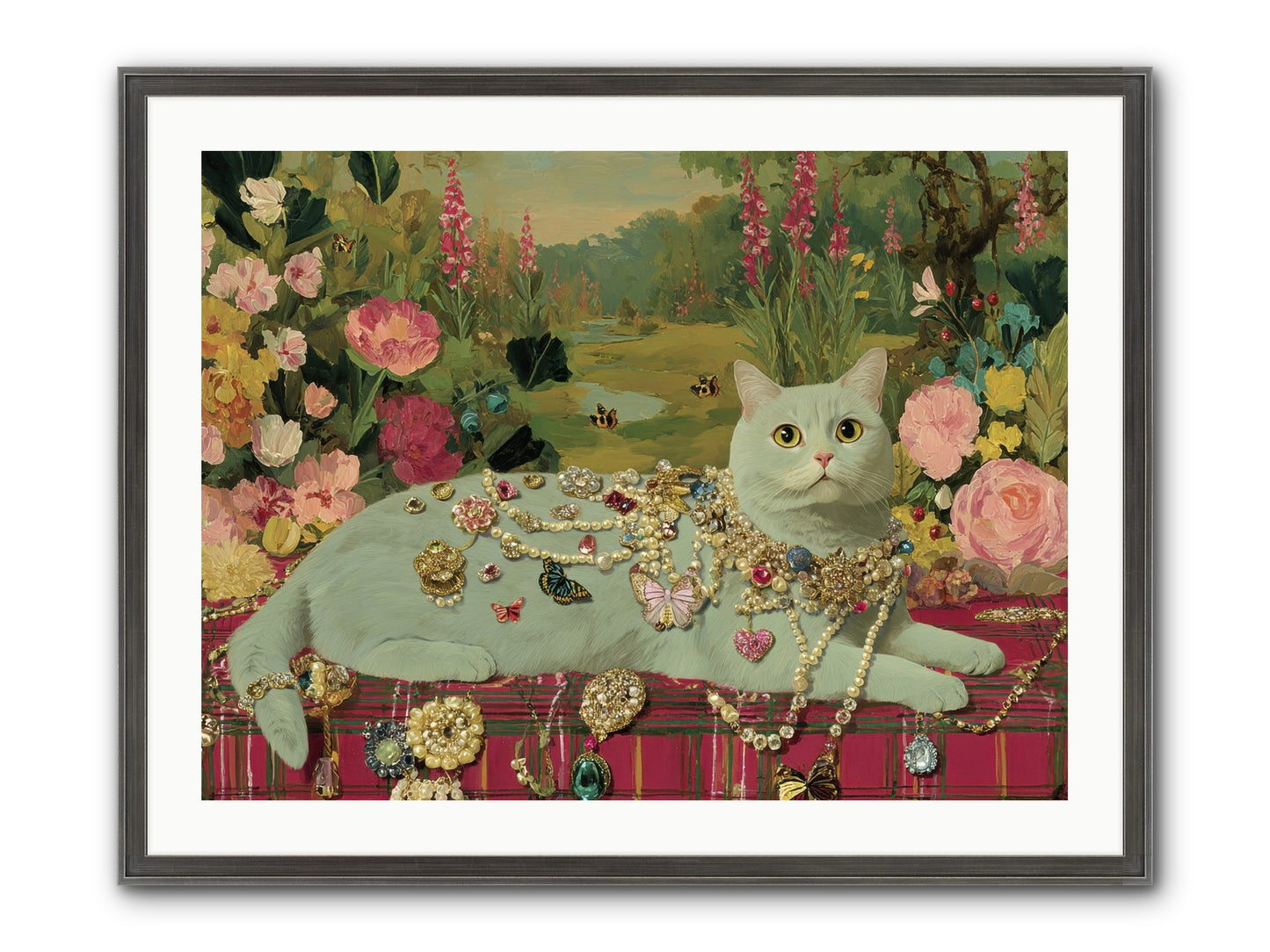 Tea And Tranquility Framed Print - Slimwoods Black/Silver 32x24