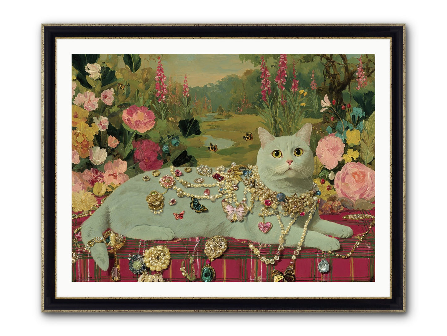 Tea And Tranquility Framed Print - Black & Gold 40x30