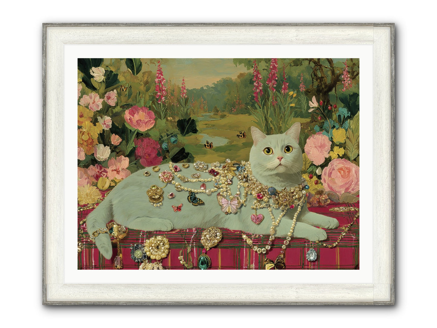 Tea And Tranquility Framed Print - Driftwood White 40x30