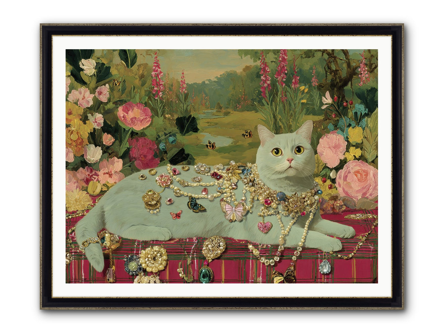 Tea And Tranquility Framed Print - Black & Gold 48x36