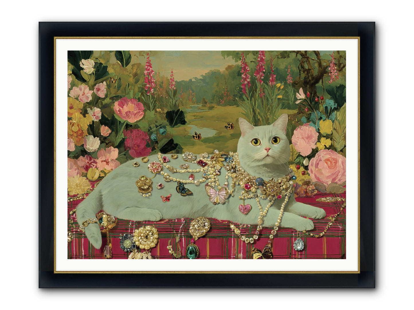 Tea And Tranquility Framed Print - Wide Black w/Gold 48x36