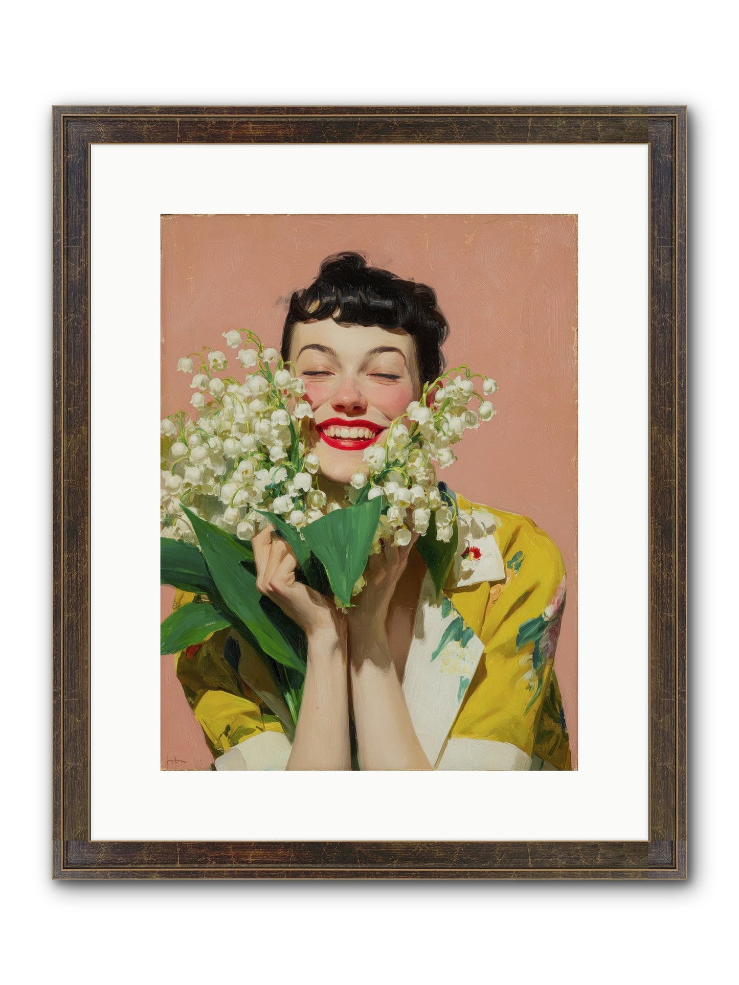 Tea At The Landing Framed Print - Slimwoods Black/Gold 12x16