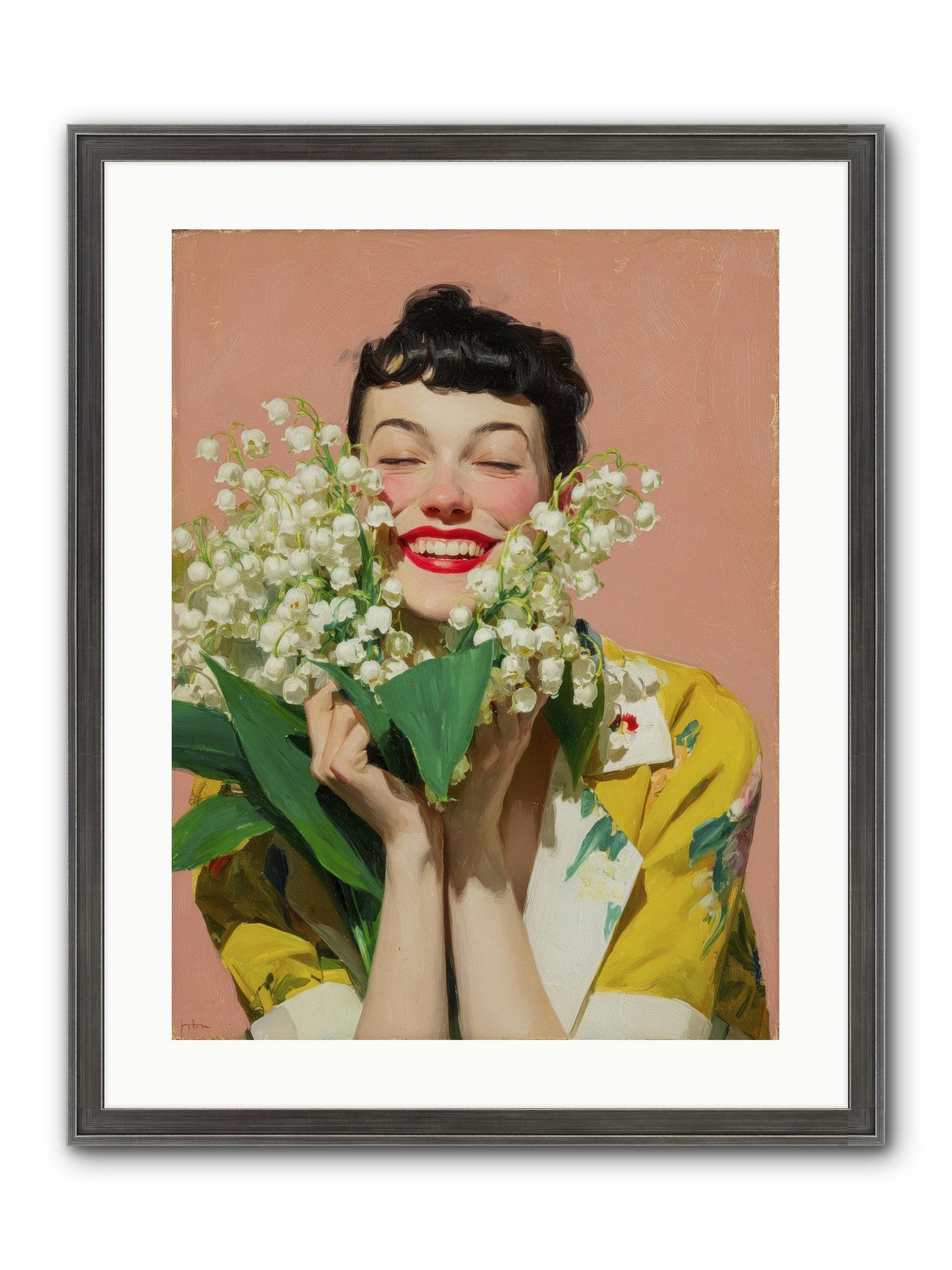 Tea At The Landing Framed Print - Slimwoods Black/Silver 18x24