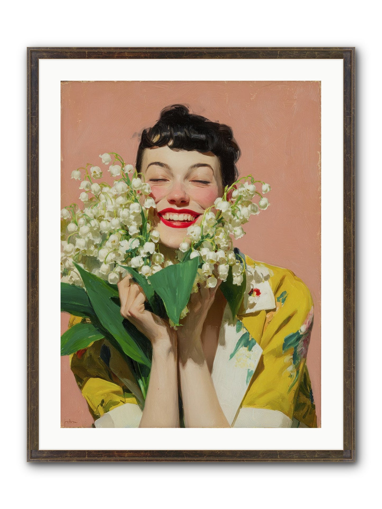 Tea At The Landing Framed Print - Slimwoods Black/Gold 24x32