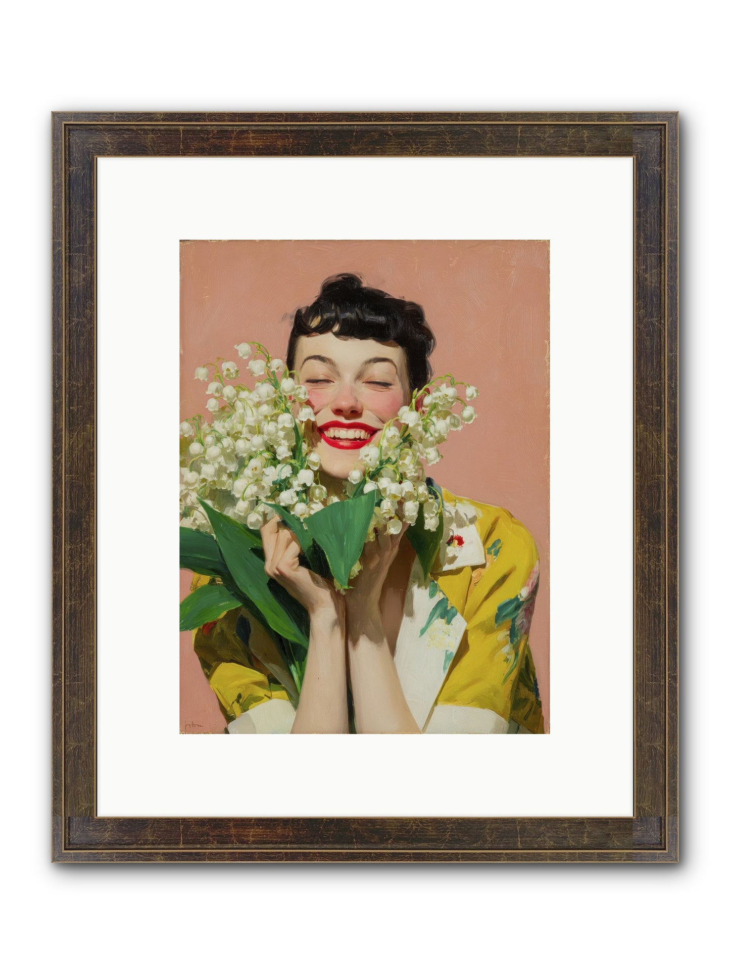 Tea At The Landing Framed Print - Slimwoods Black/Gold 9x12