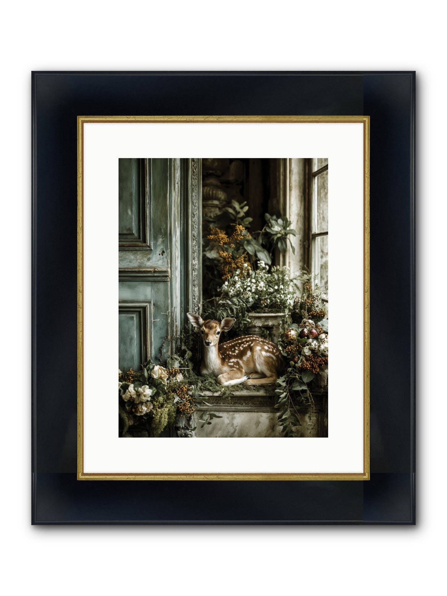 Tea At Twighlight Framed Print - Wide Black w/Gold 12x16