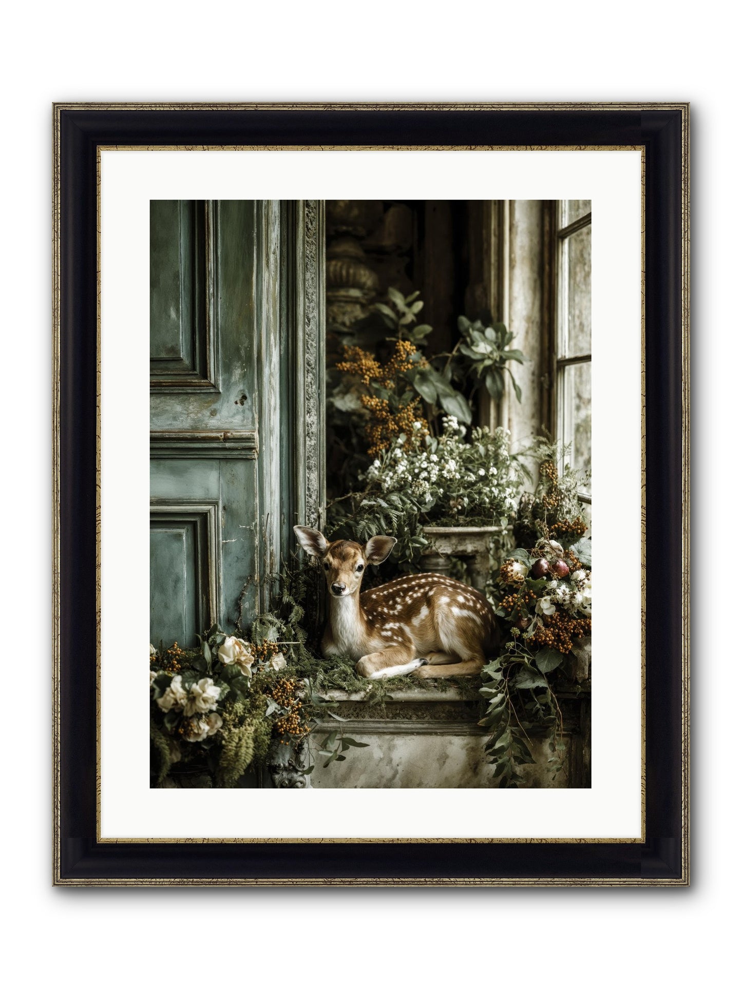 Tea At Twighlight Framed Print - Black & Gold 18x24