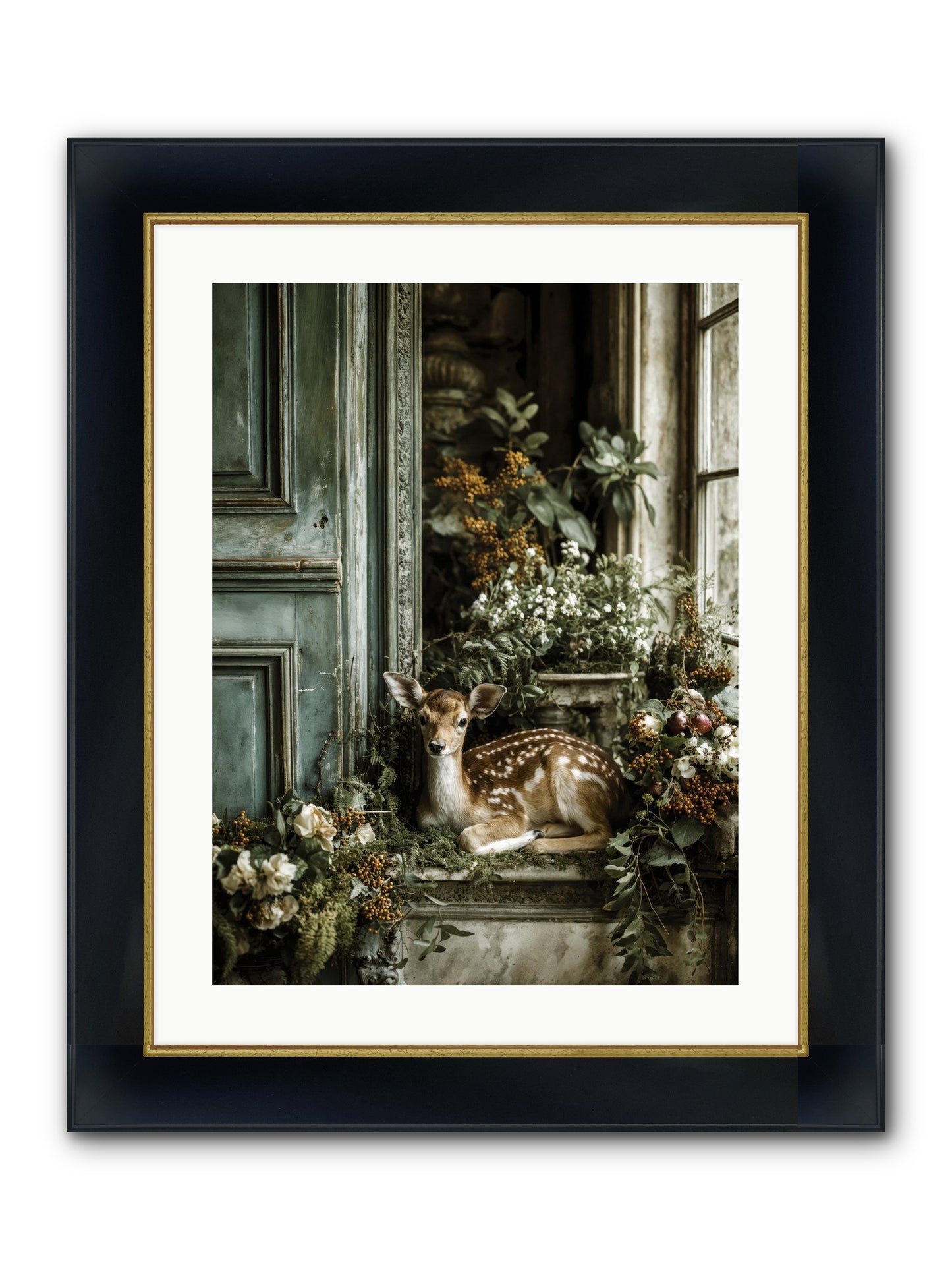 Tea At Twighlight Framed Print - Wide Black w/Gold 18x24