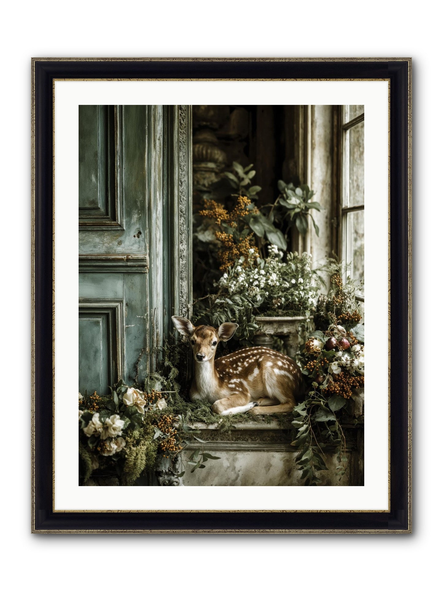 Tea At Twighlight Framed Print - Black & Gold 24x32
