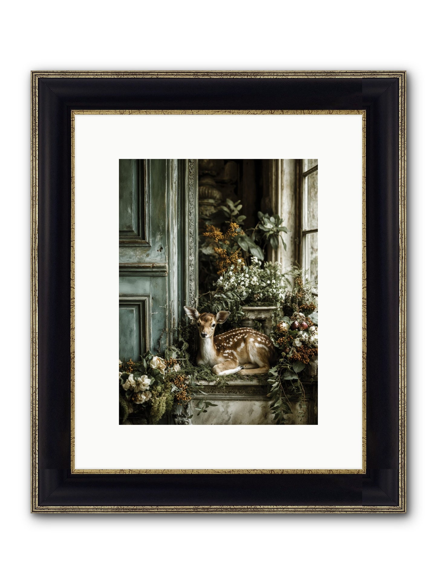 Tea At Twighlight Framed Print - Black & Gold 9x12