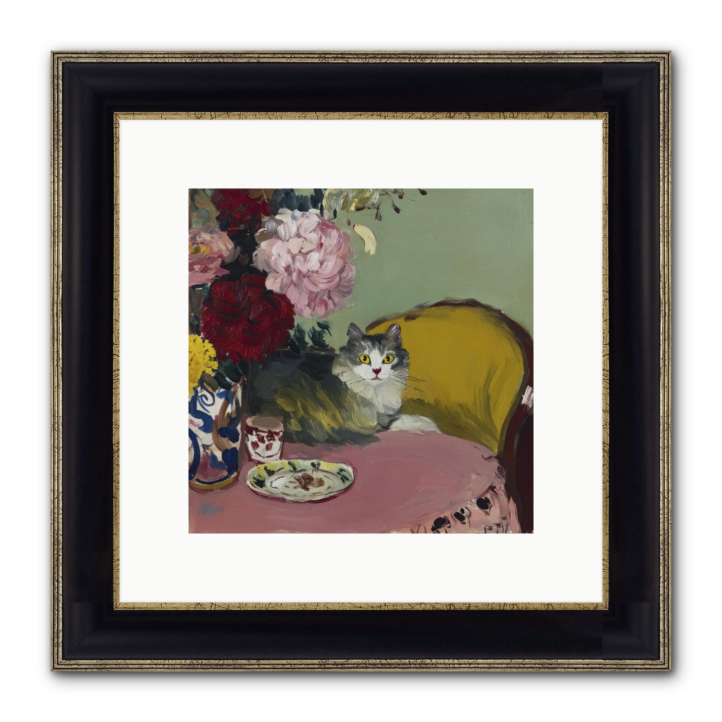 Tea Solved Everything Framed Print - Black & Gold 10x10