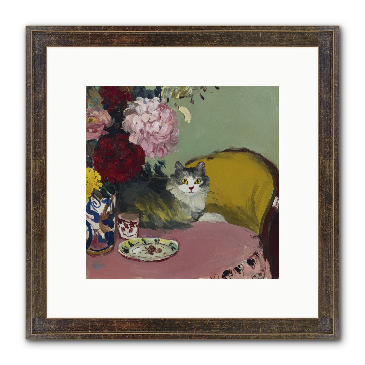 Tea Solved Everything Framed Print - Slimwoods Black/Gold 10x10