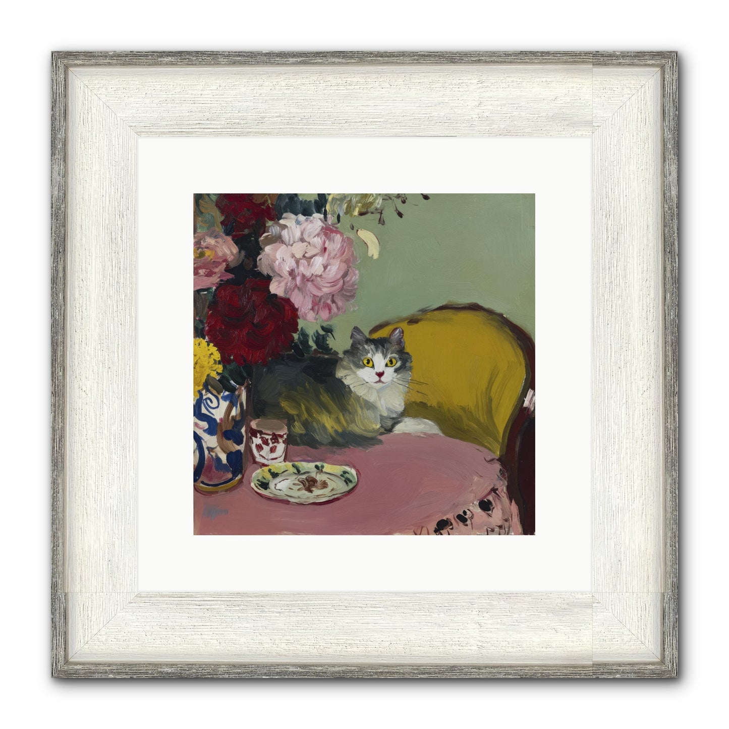 Tea Solved Everything Framed Print - Driftwood White 12x12