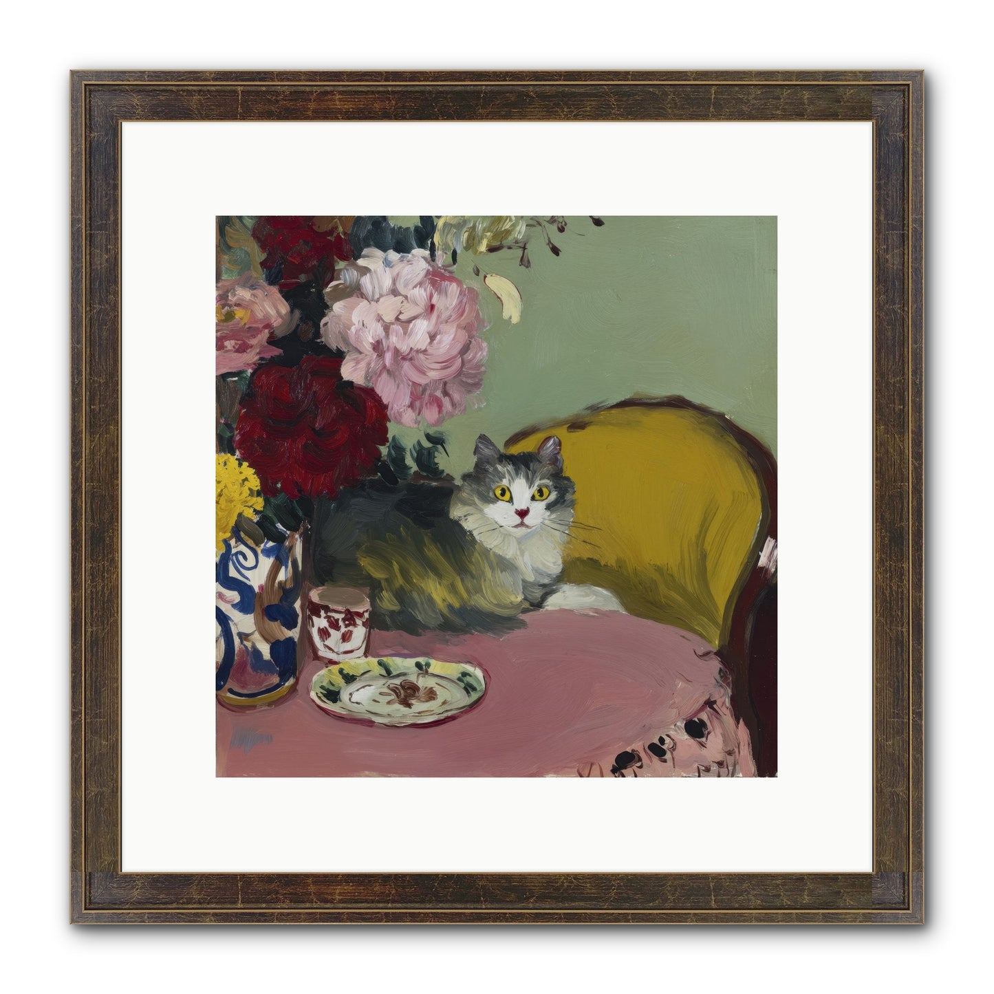 Tea Solved Everything Framed Print - Slimwoods Black/Gold 12x12