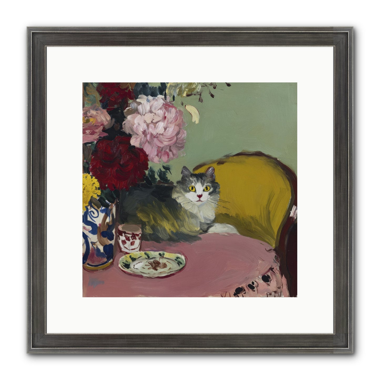 Tea Solved Everything Framed Print - Slimwoods Black/Silver 12x12