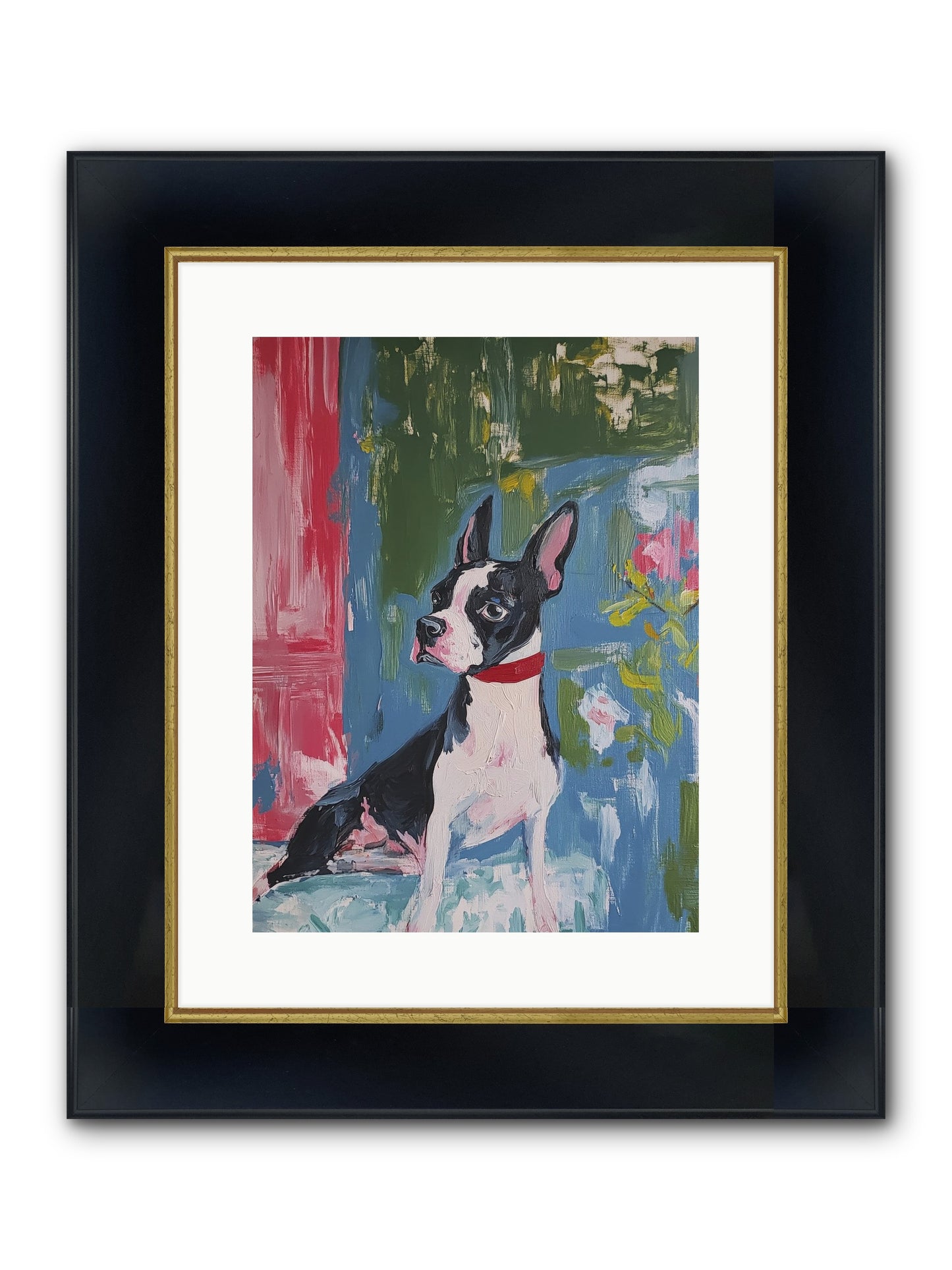 Tea Time Confidant Framed Print - Wide Black w/Gold 12x16