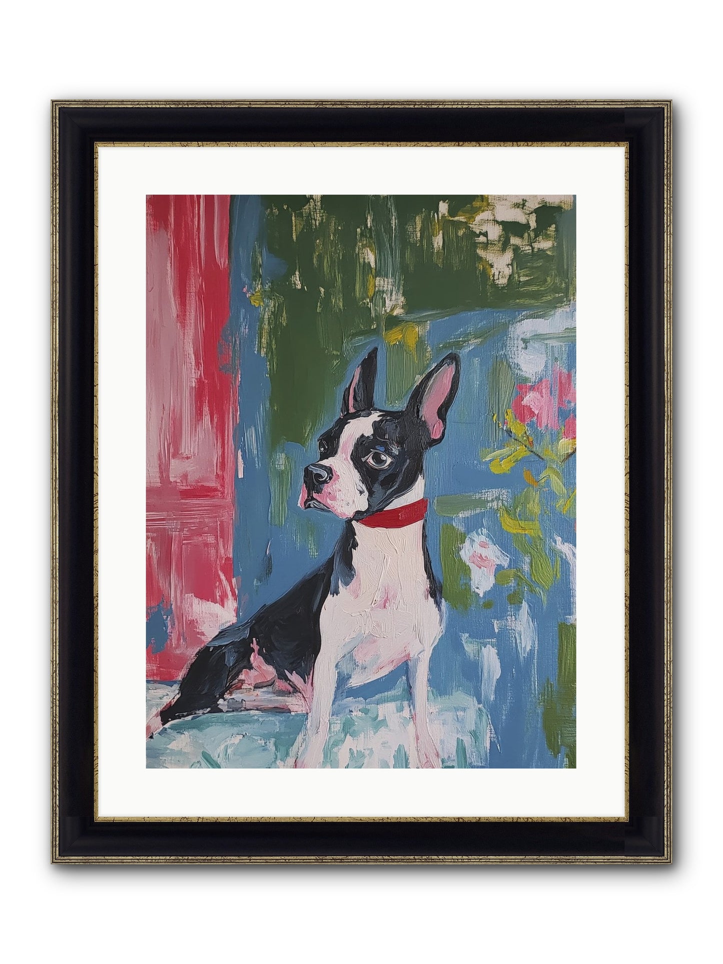 Tea Time Confidant Framed Print - Black & Gold 18x24