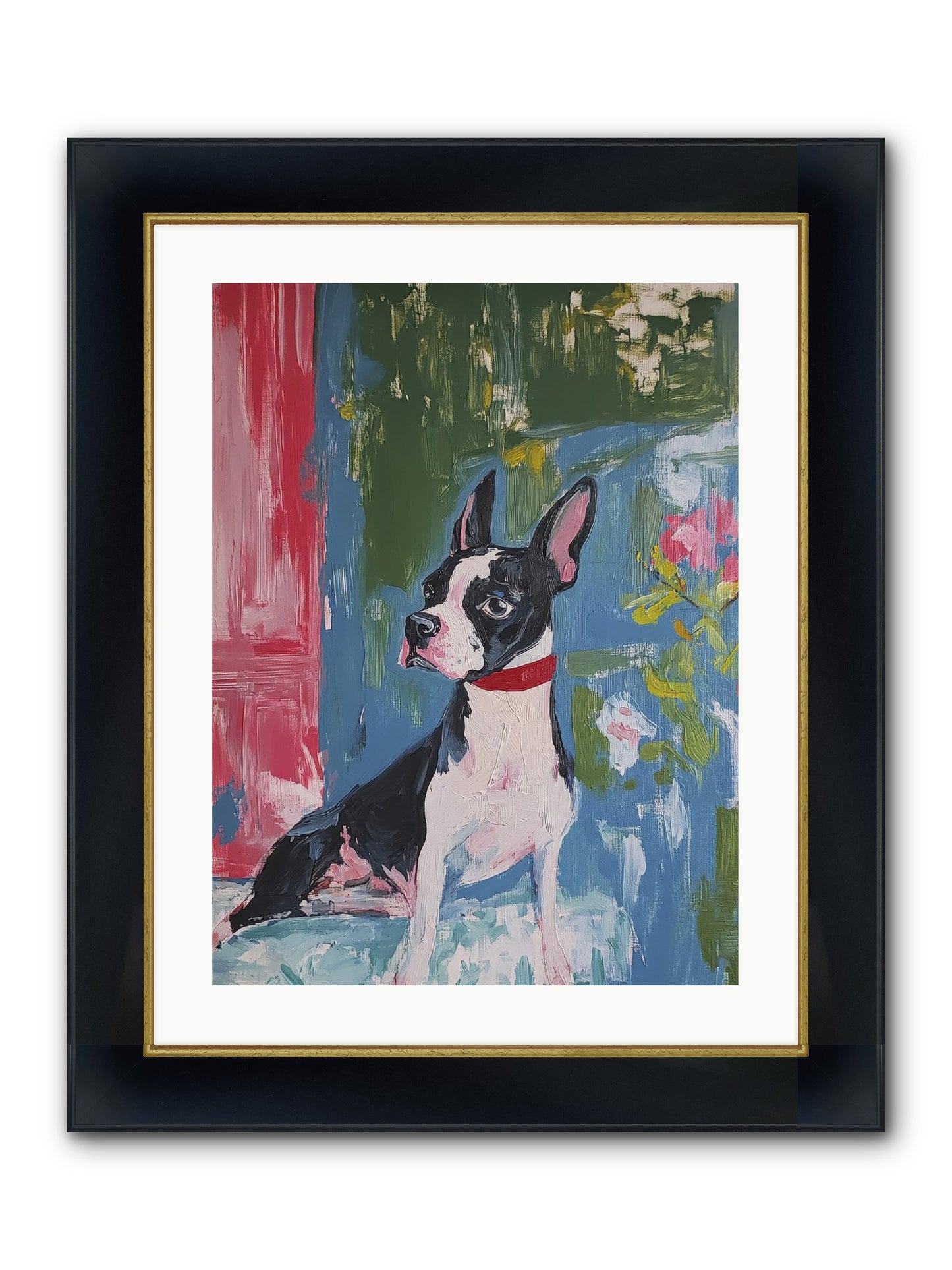 Tea Time Confidant Framed Print - Wide Black w/Gold 18x24