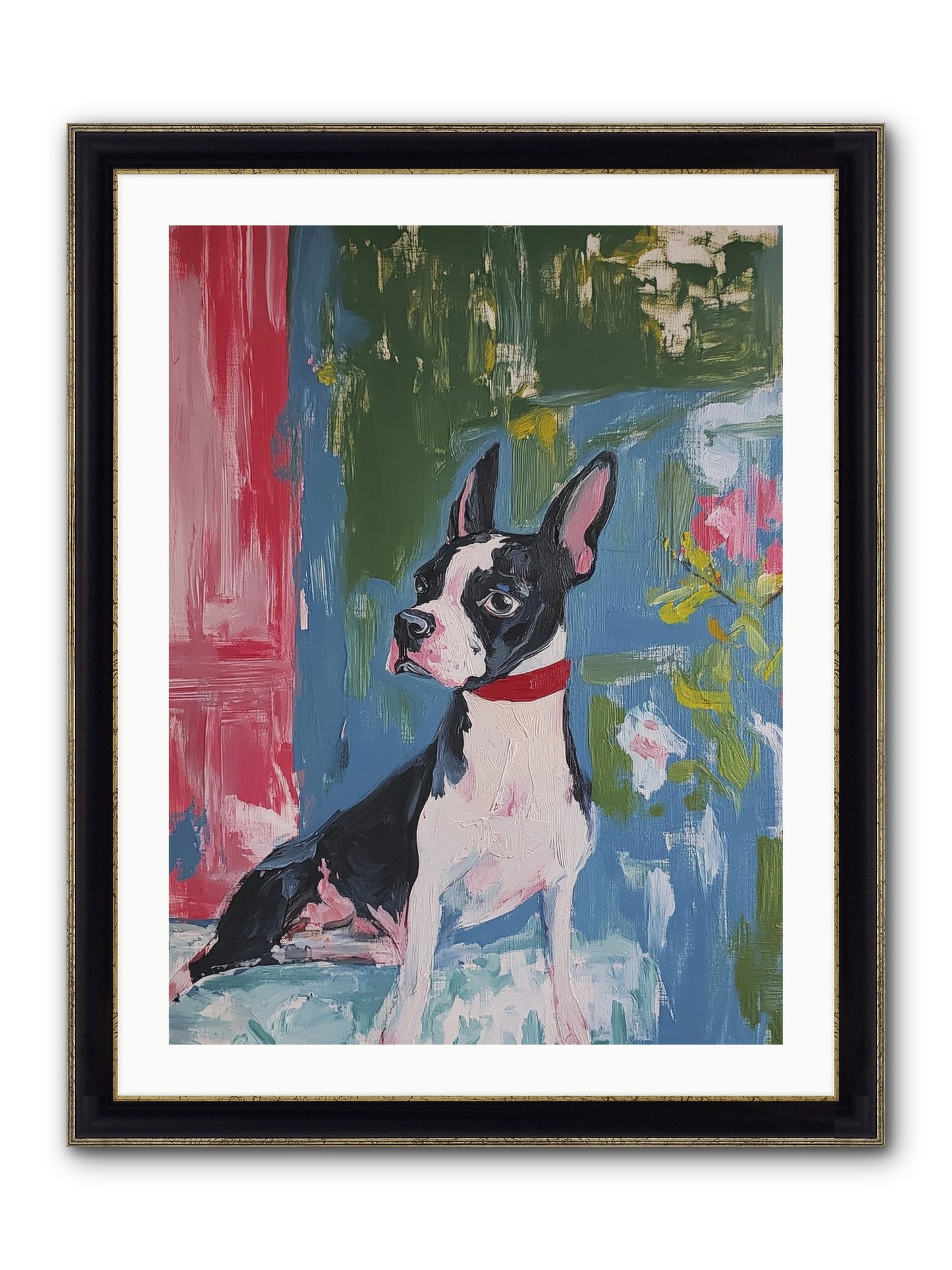 Tea Time Confidant Framed Print - Black & Gold 24x32
