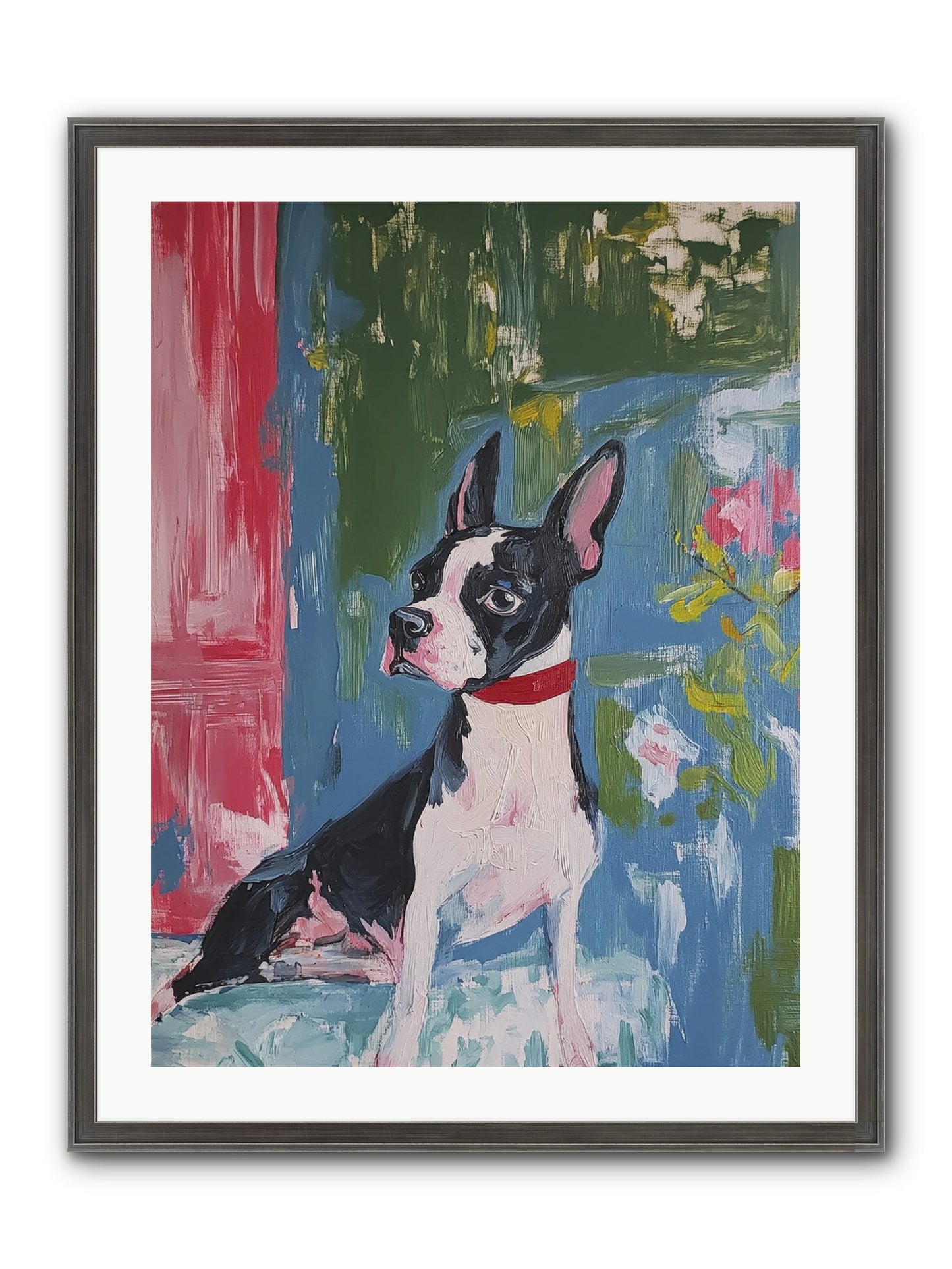 Tea Time Confidant Framed Print - Slimwoods Black/Silver 24x32