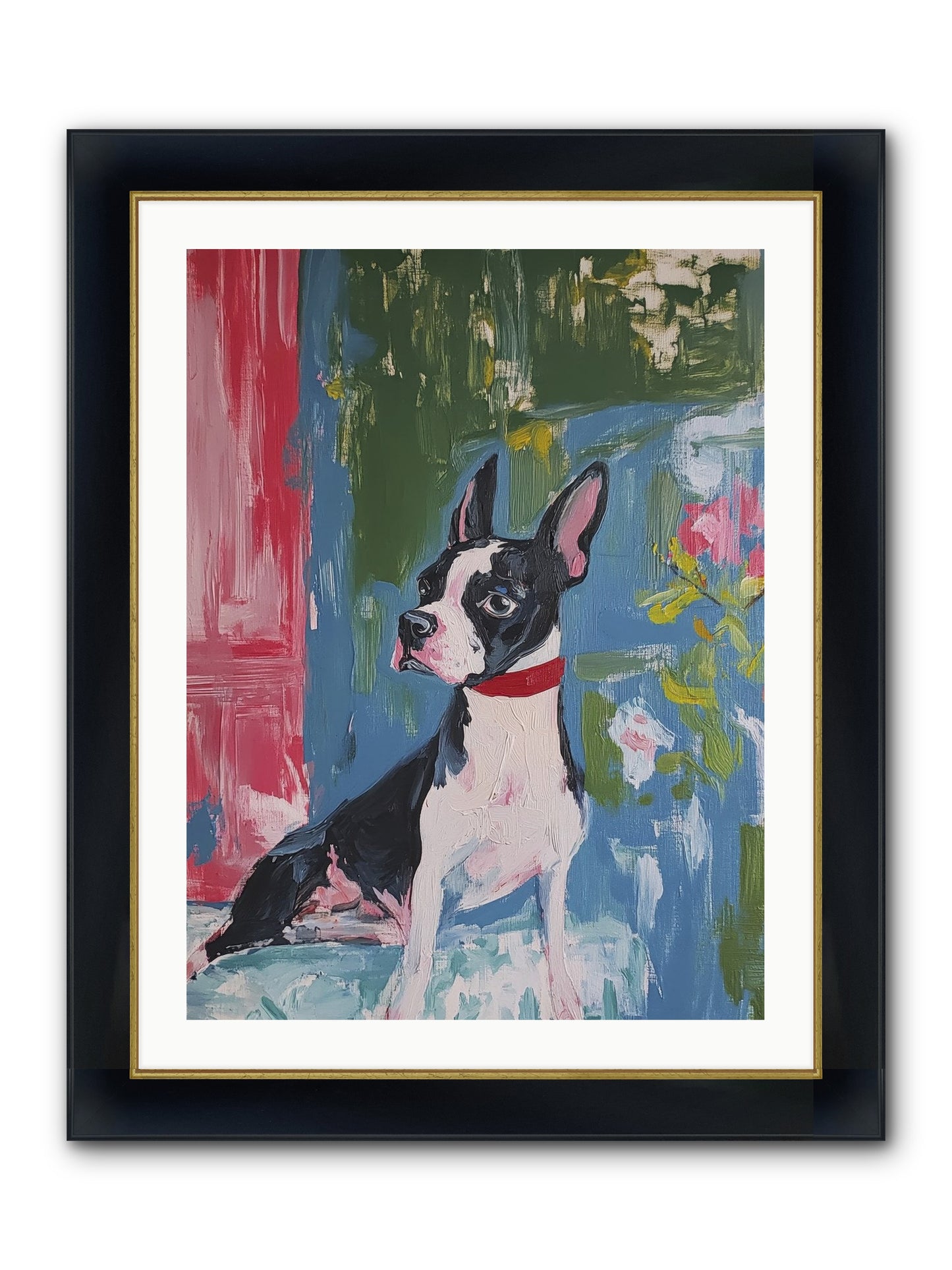 Tea Time Confidant Framed Print - Wide Black w/Gold 24x32
