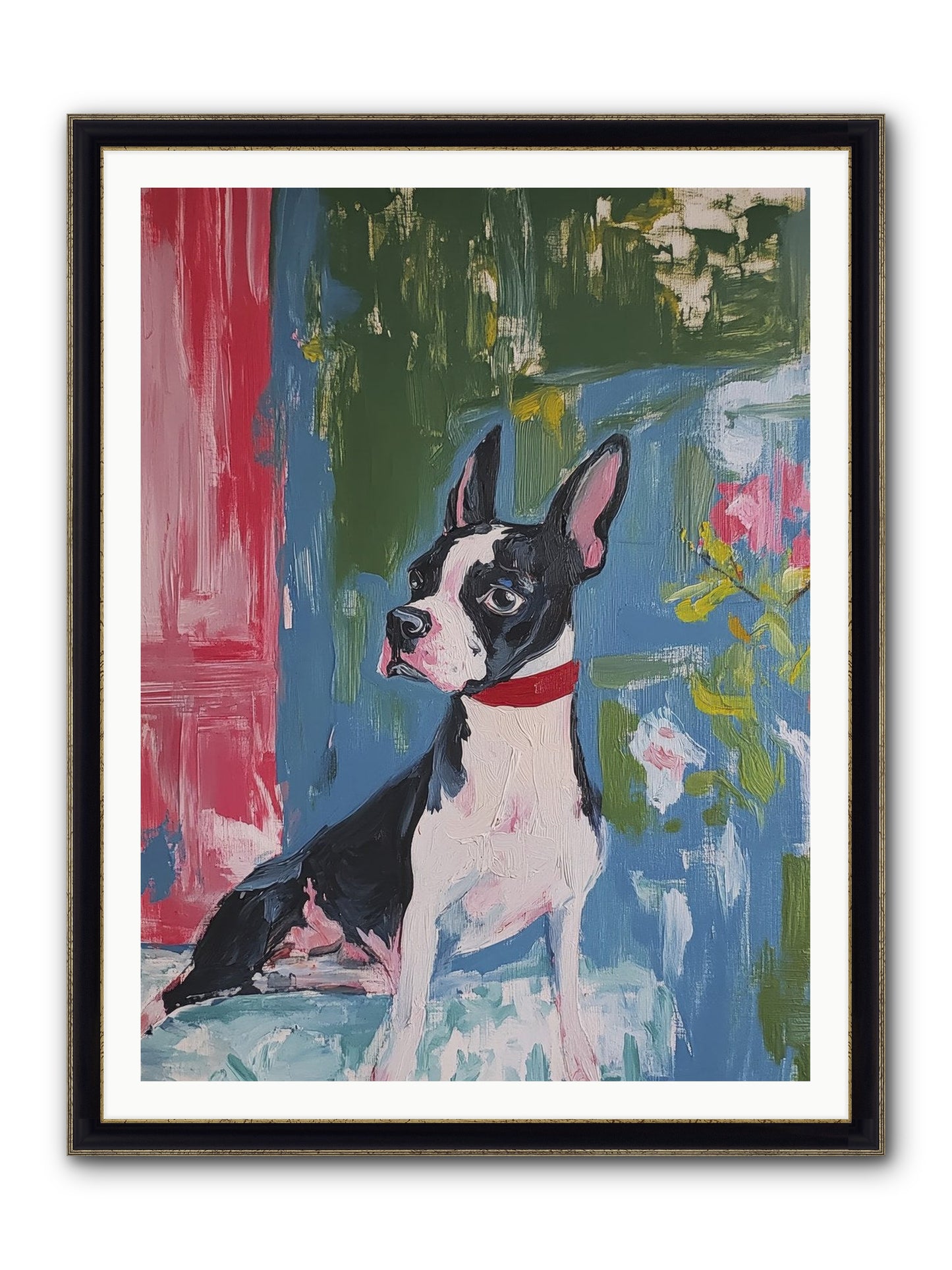 Tea Time Confidant Framed Print - Black & Gold 36x48