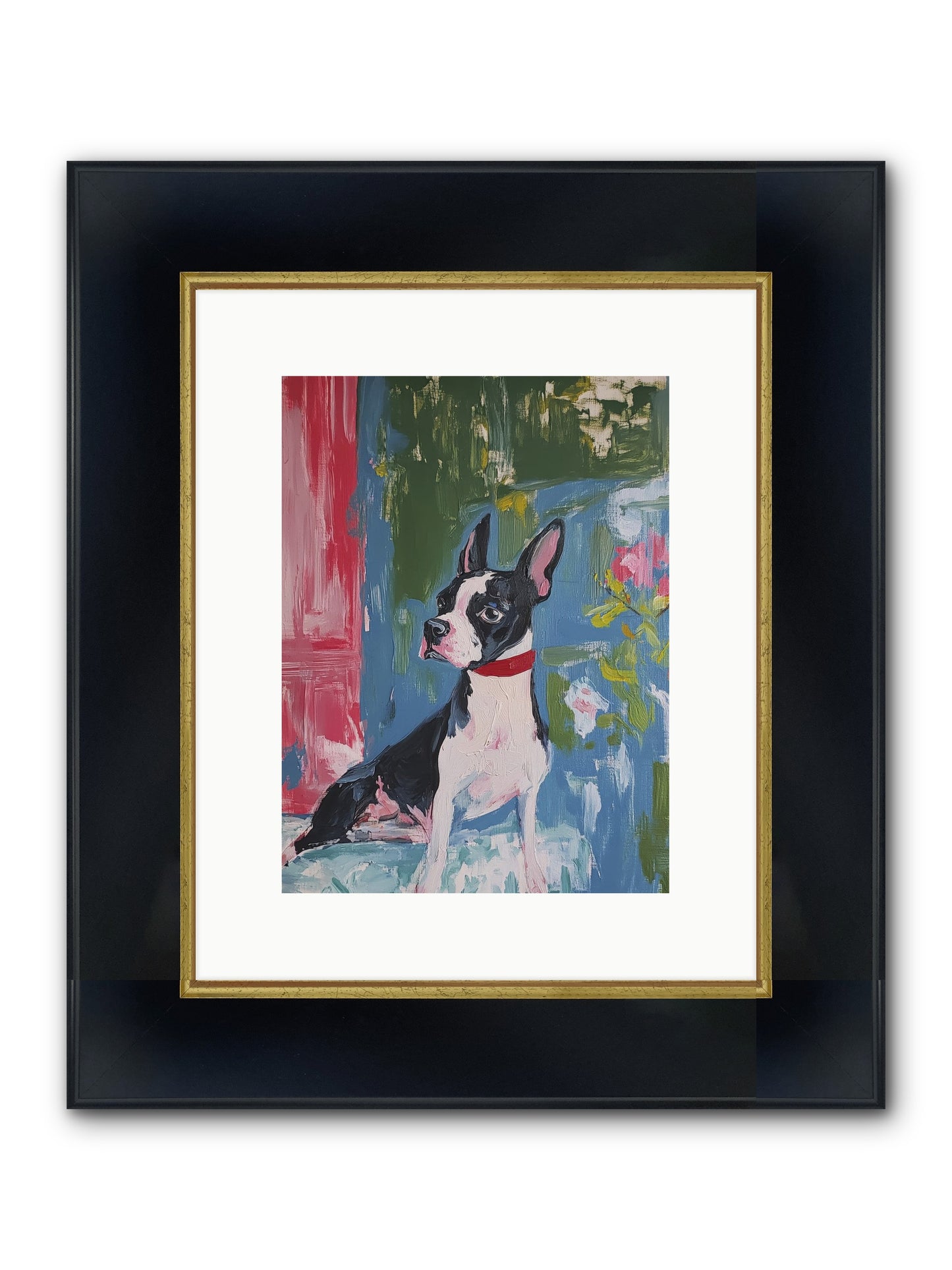 Tea Time Confidant Framed Print - Wide Black w/Gold 9x12