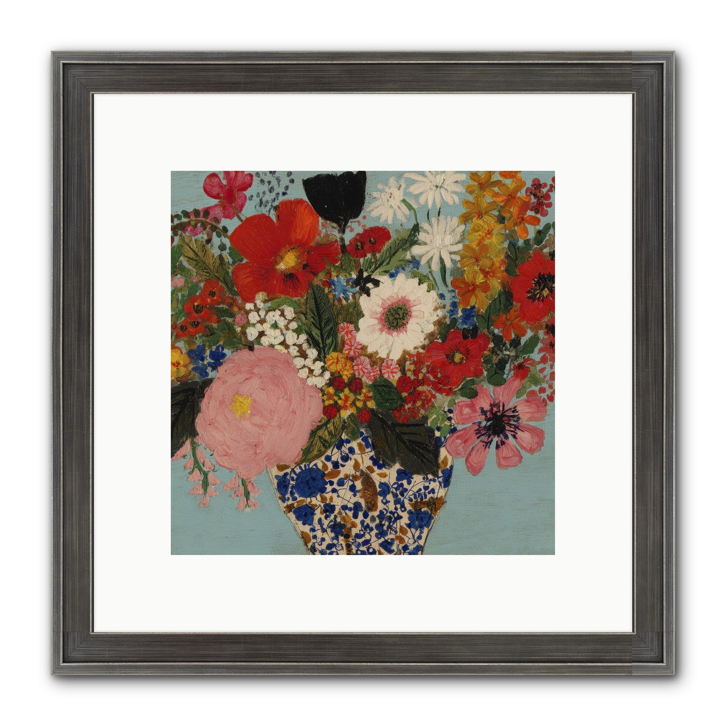 Tea Time Interrupted Framed Print - Slimwoods Black/Silver 10x10