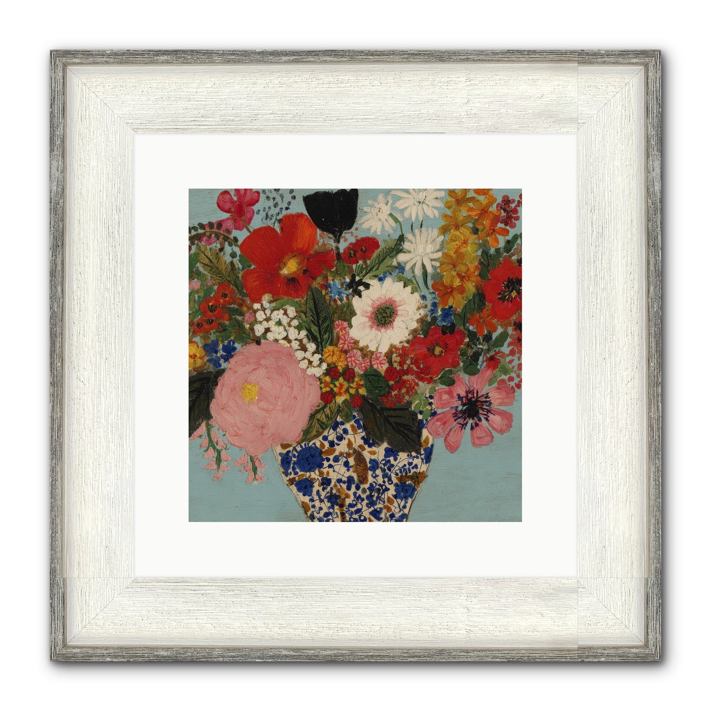Tea Time Interrupted Framed Print - Driftwood White 12x12