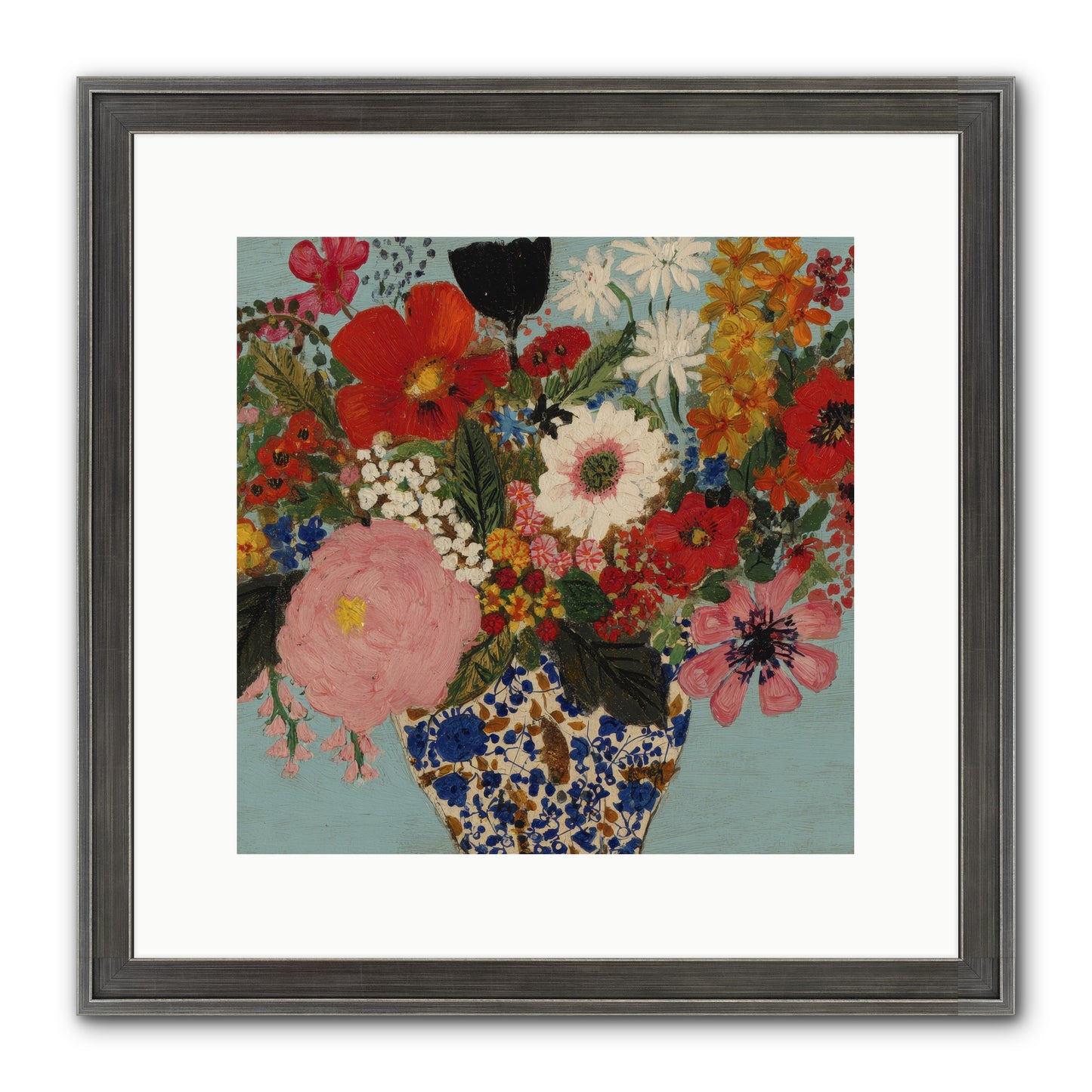 Tea Time Interrupted Framed Print - Slimwoods Black/Silver 12x12