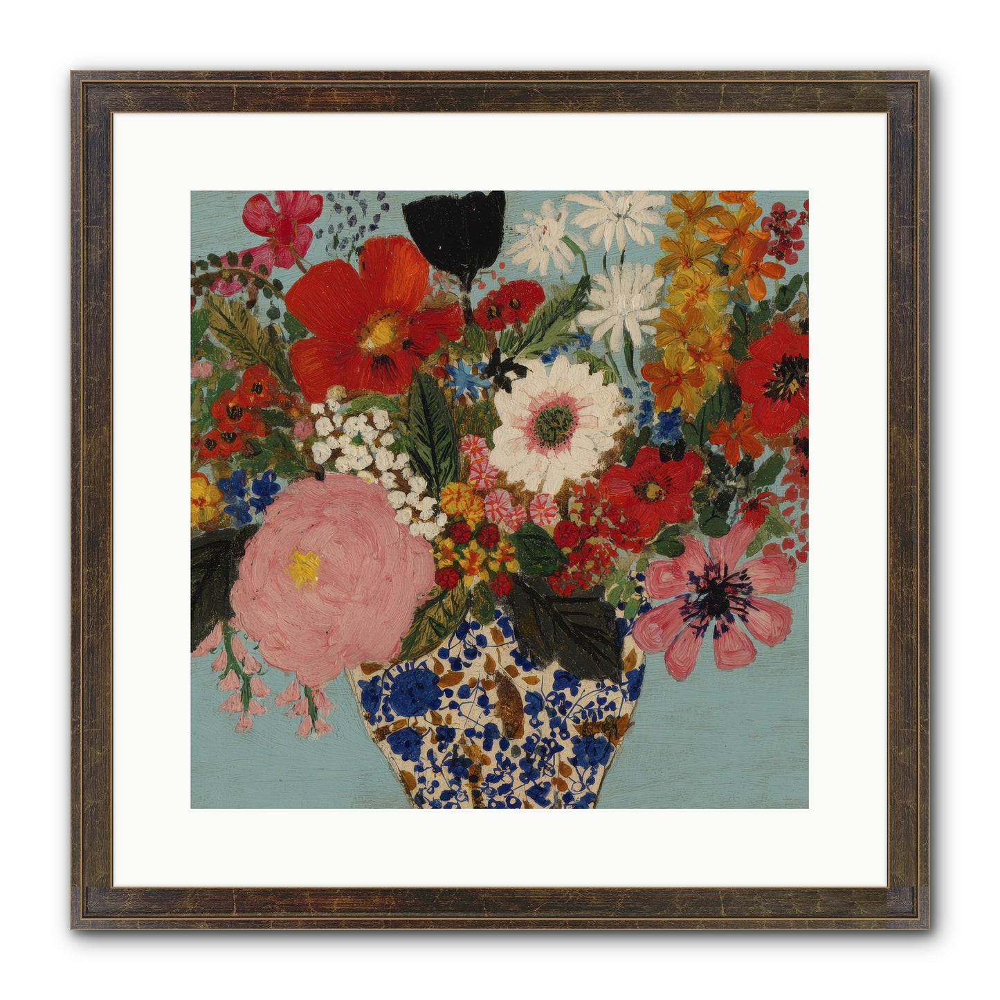 Tea Time Interrupted Framed Print - Slimwoods Black/Gold 16x16