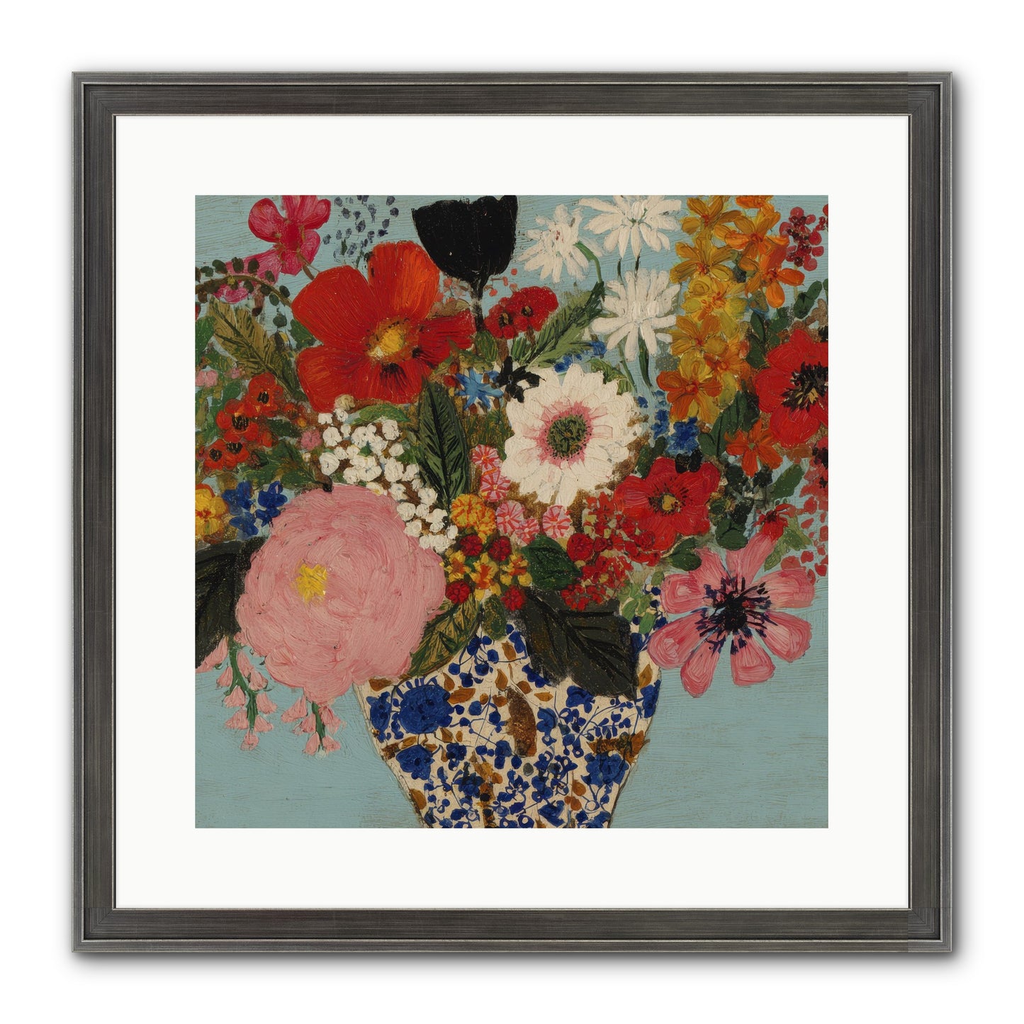 Tea Time Interrupted Framed Print - Slimwoods Black/Silver 16x16