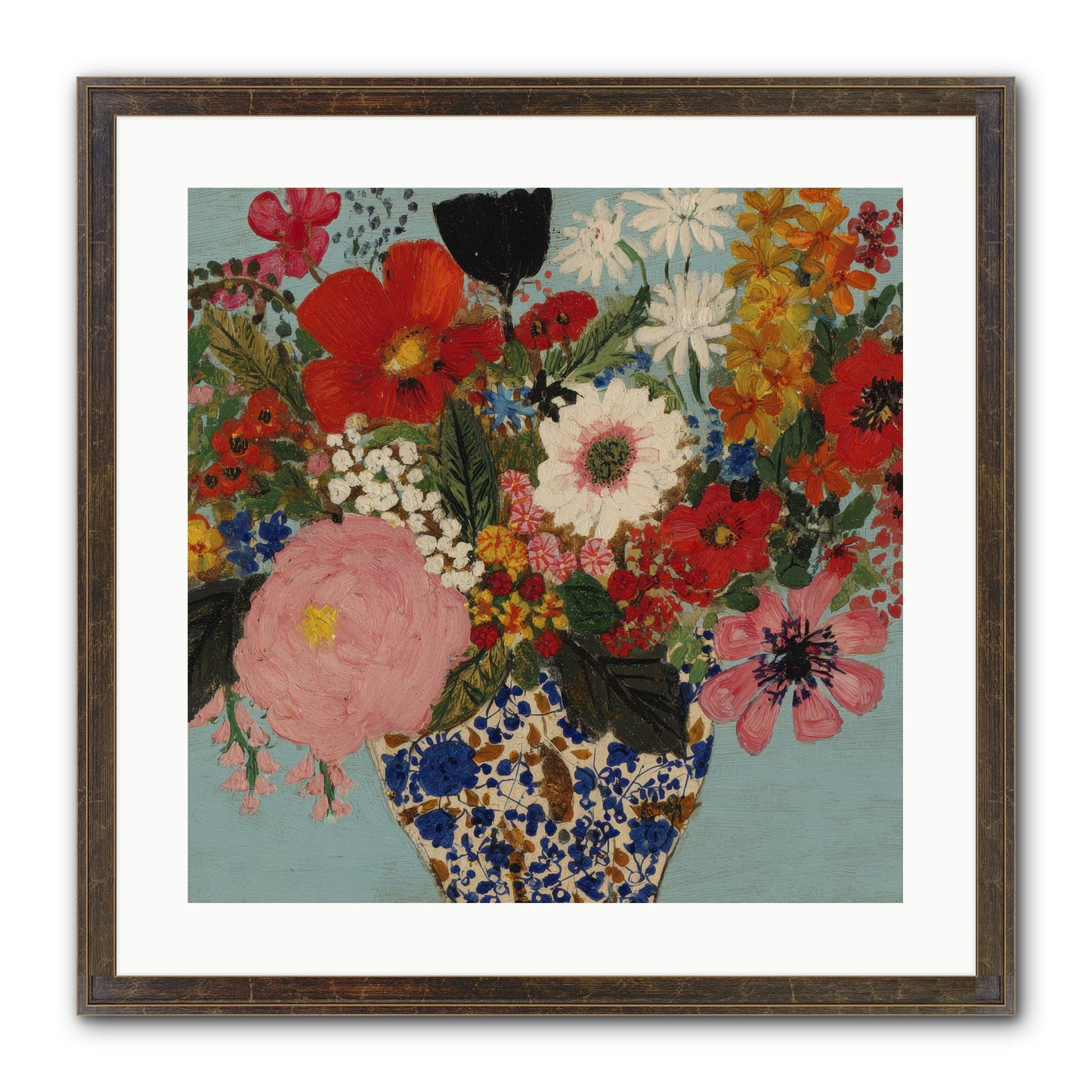 Tea Time Interrupted Framed Print - Slimwoods Black/Gold 20x20