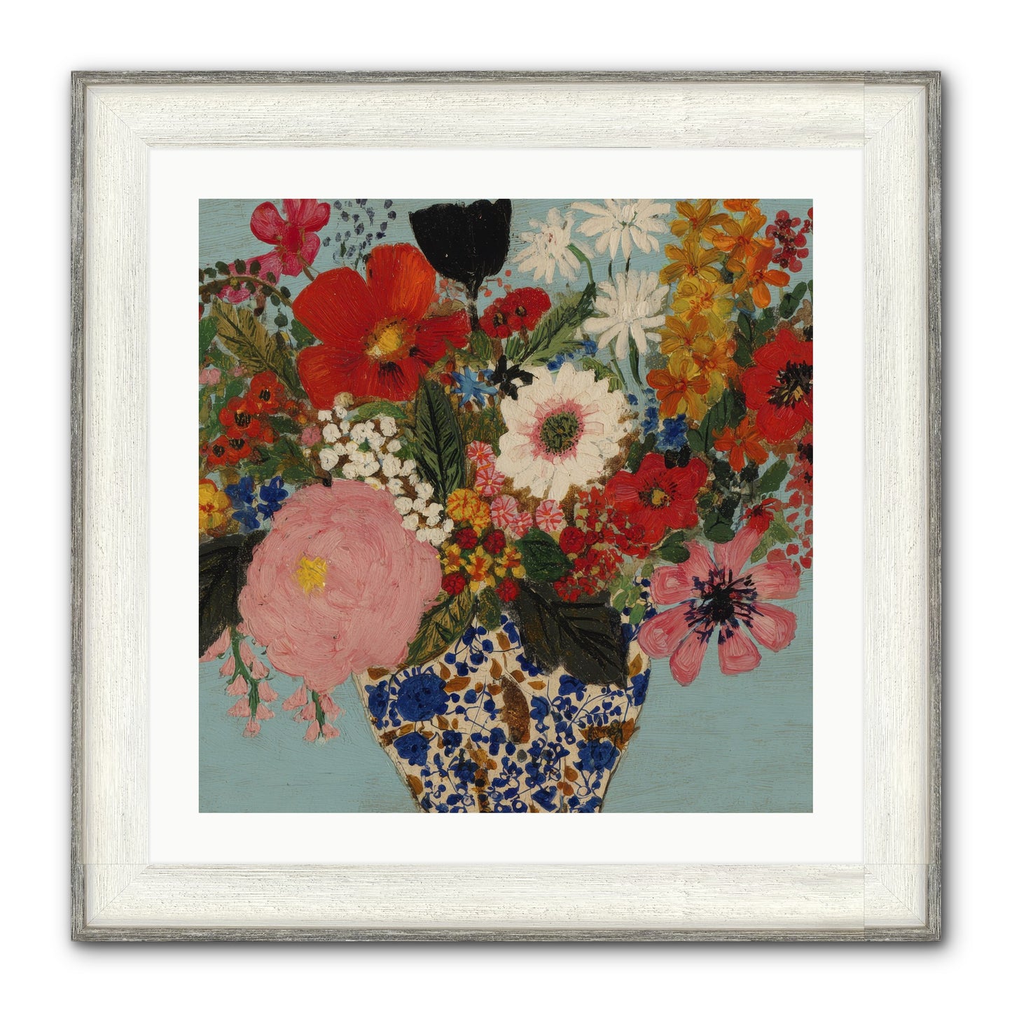 Tea Time Interrupted Framed Print - Driftwood White 24x24