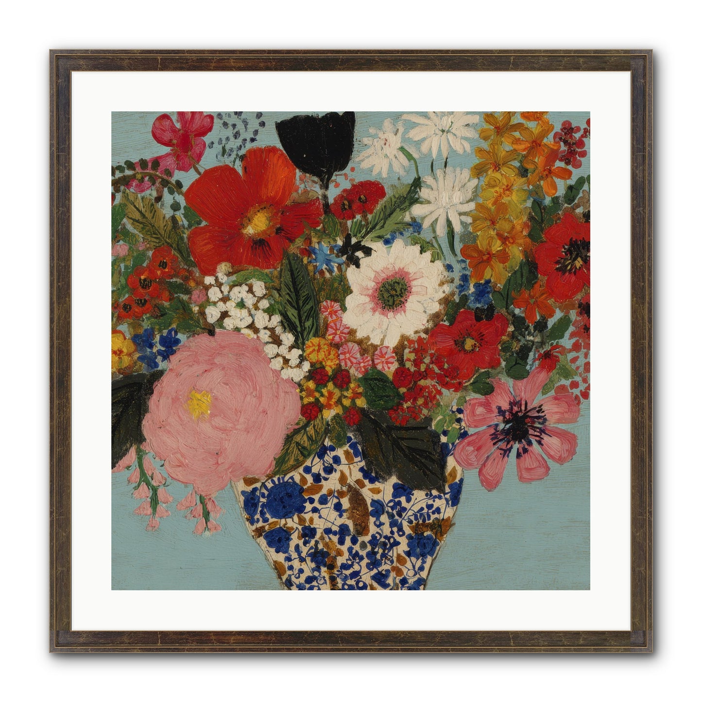 Tea Time Interrupted Framed Print - Slimwoods Black/Gold 24x24